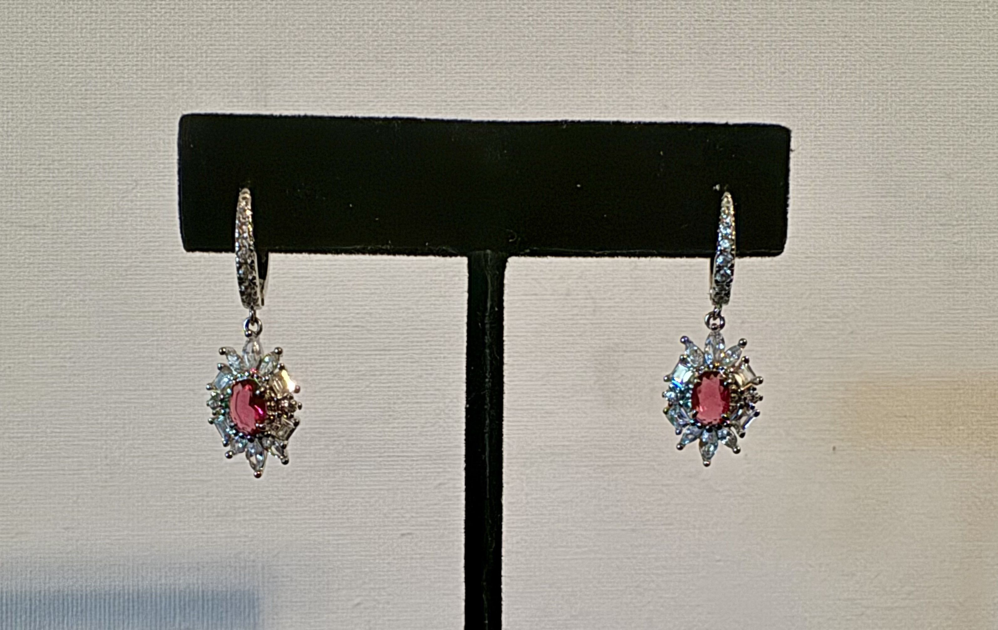 Bob Marley Rhodium Plated with Lab Created Ruby Earrings Size ONE SIZE - 1 Preview