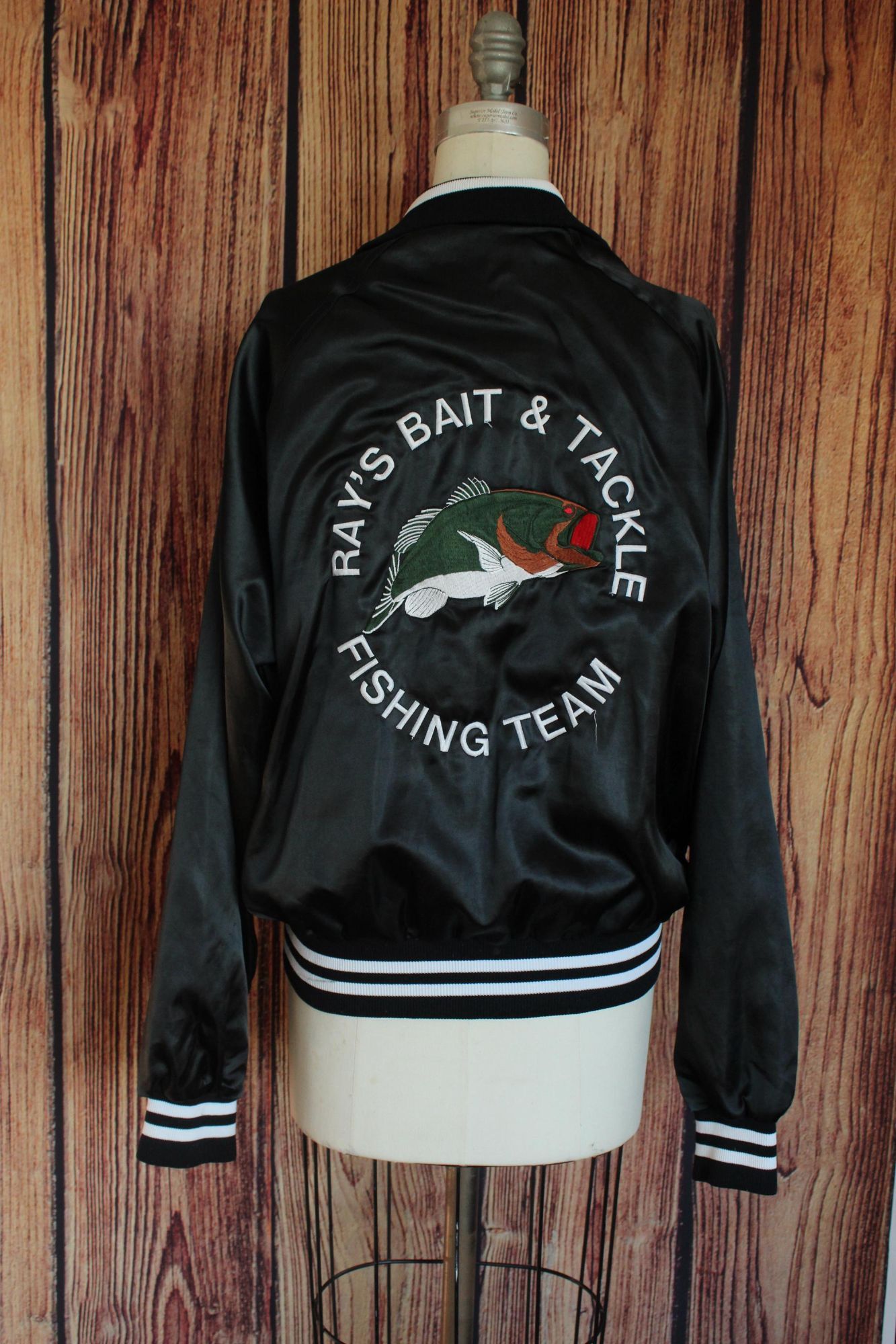 Vintage Vintage 1970s 1980s Men's Jacket, Black Satin Rennoe Vinelan Size US M / EU 48-50 / 2 - 9 Thumbnail