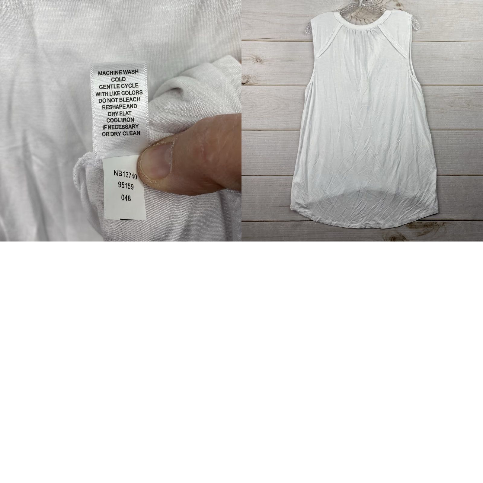 Vintage Cable & Gauge Top Womens XL Sleeveless White V-Neck High Low Hem Stretch NWT Shirt Size XL / US 12-14 / IT 48-50 - 8 Thumbnail
