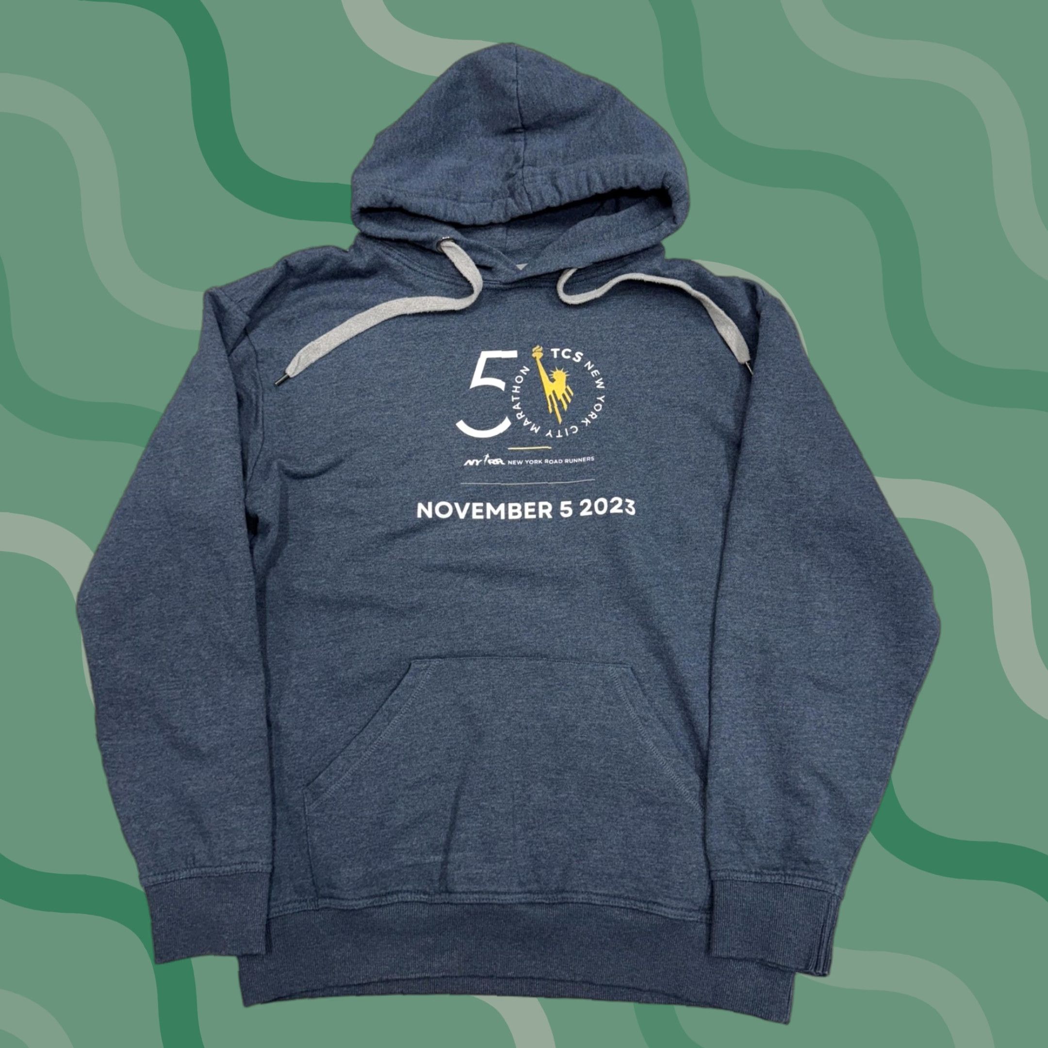 Vintage VINTAGE NYC Marathon Hoodie Sweatshirt Mens Large Blue TCS 2023 Pullover Fleece Size US L / EU 52-54 / 3 - 1 Thumbnail