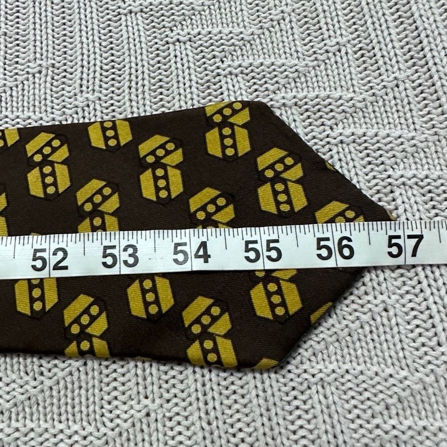Vintage Vintage Roxy brown novelty abstract silk tie Size ONE SIZE - 4 Thumbnail