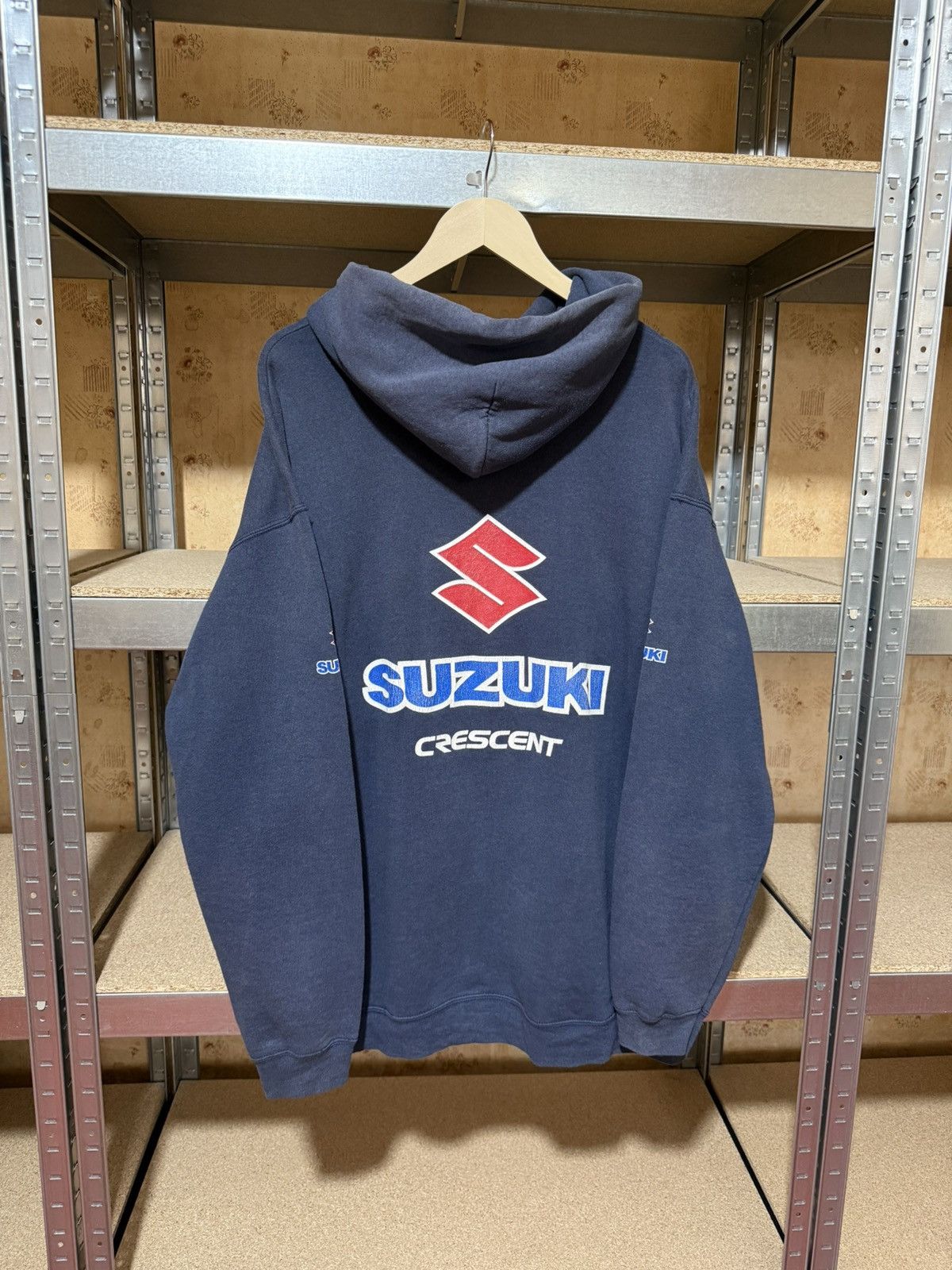 Vintage Vintage 2000’s Suzuki GSX Crescent Racing Moto Hoodie Size US XXL / EU 58 / 5 - 2 Thumbnail