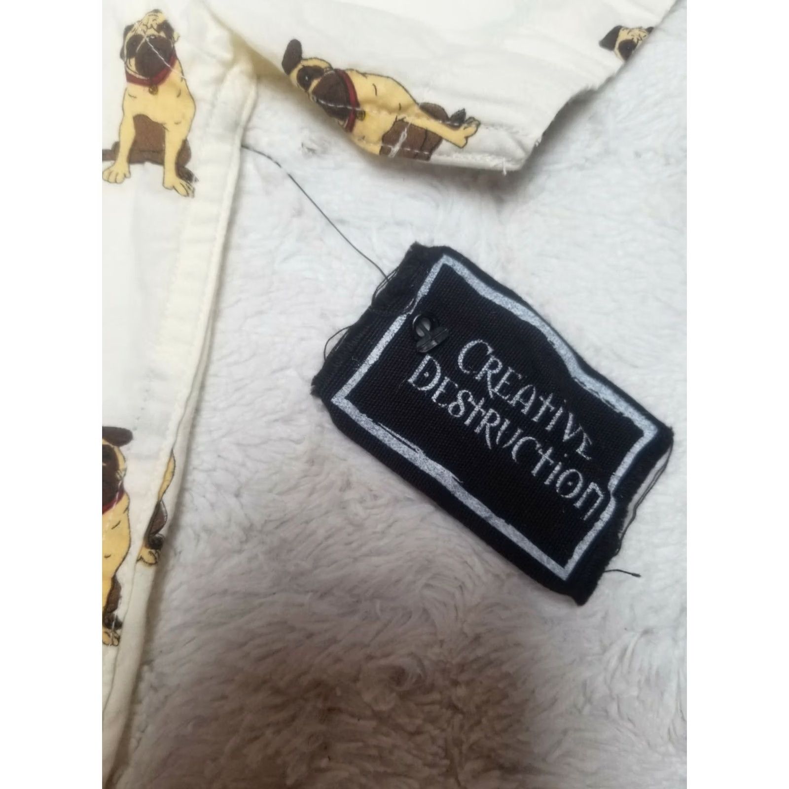 Vintage Creative Destruction Mens Button Down Dog Print Short Sleeve Shirt Medium NWT Size US M / EU 48-50 / 2 - 5 Thumbnail