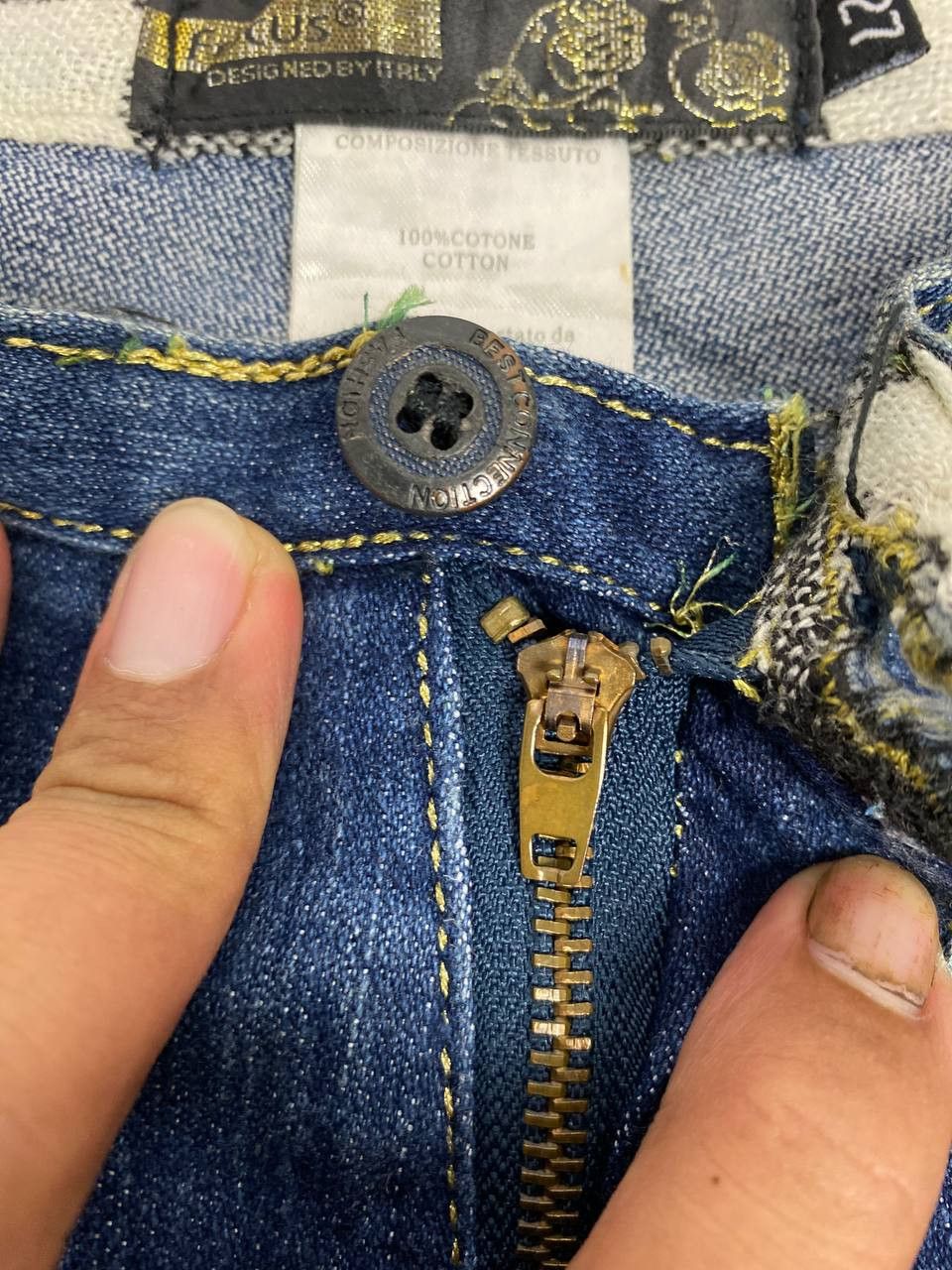 Vintage focus design by italy bootcut flare denim nice design Size 33" - 9 Thumbnail