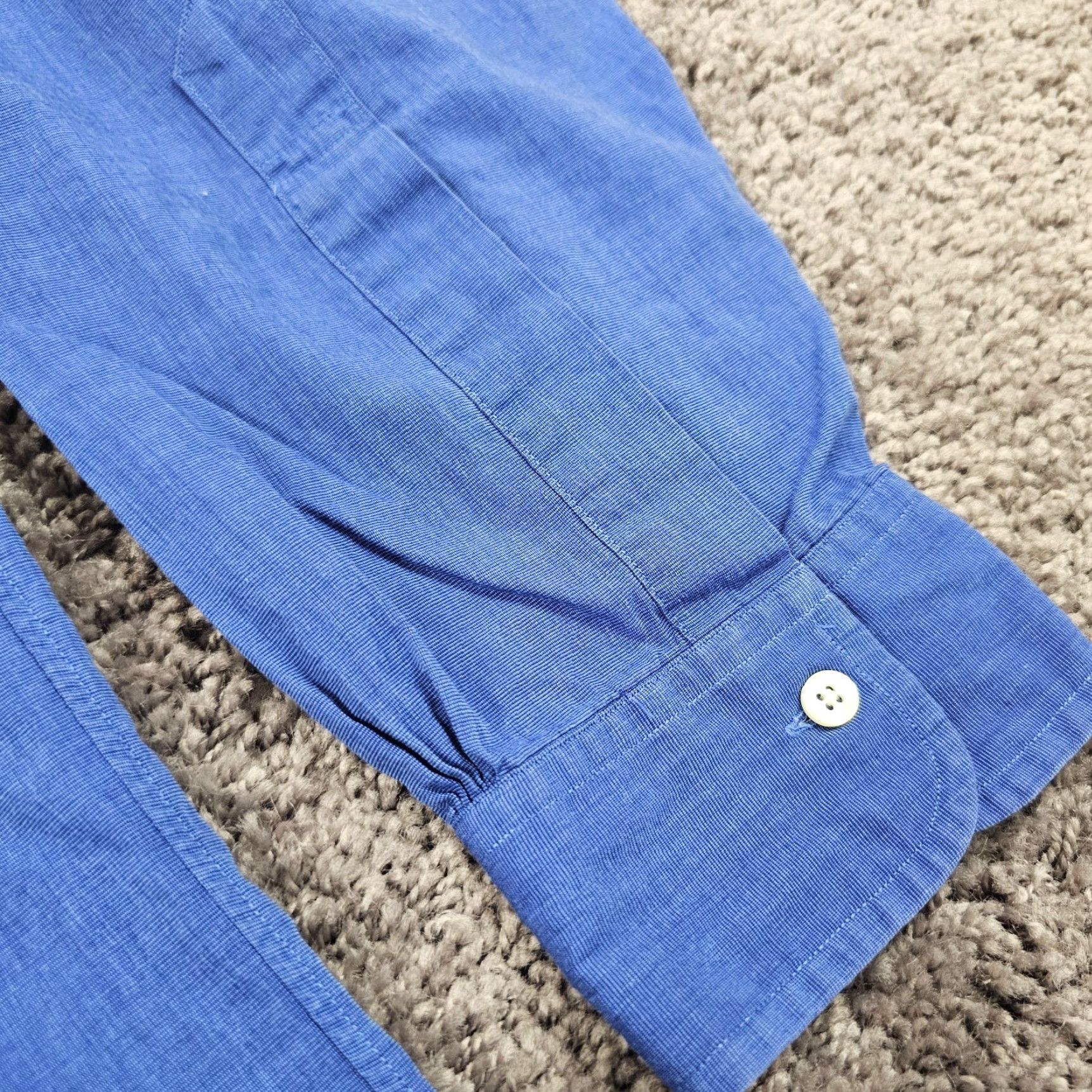 Brooks Brothers VINTAGE Brooks Brothers Button-Up Shirt Mens XL Blue Long Sleeve 100% Cotton Solid Pocket Size US XL / EU 56 / 4 - 3 Thumbnail