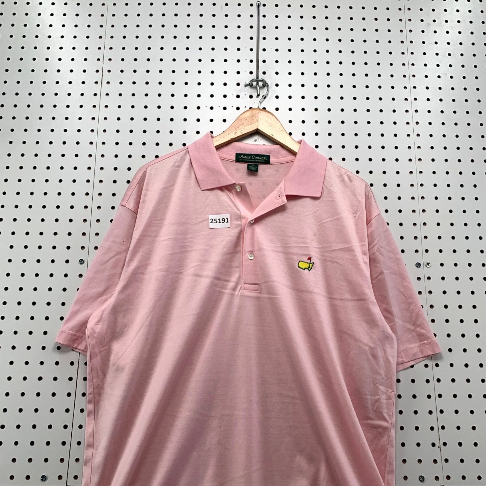 Augusta Sportswear Amen Corner Polo Shirt Pink Masters Augusta Logo Adult Large Pima Cotton 23x33 Size US L / EU 52-54 / 3 - 5 Thumbnail