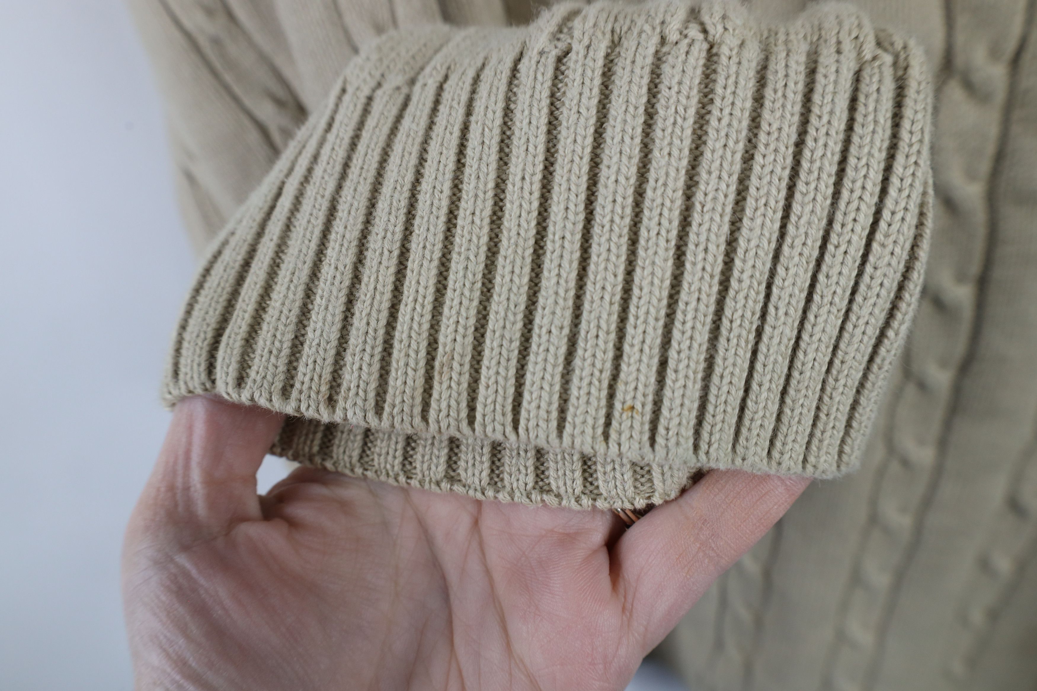 Tommy Hilfiger × Vintage Vintage 90s Tommy Hilfiger Cable Knit Crewneck Sweater Beige Size US XL / EU 56 / 4 - 6 Thumbnail