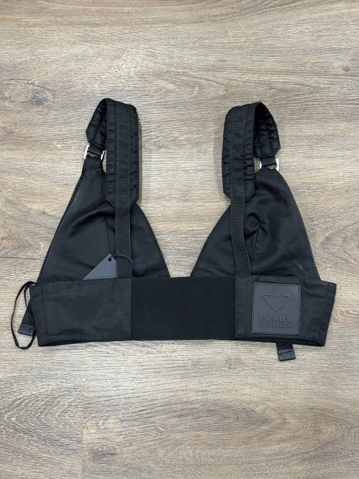 Prada Prada Milano Black Nylon Triangle Logo Harness Bralette Top Size M / US 6-8 / IT 42-44 - 4 Thumbnail