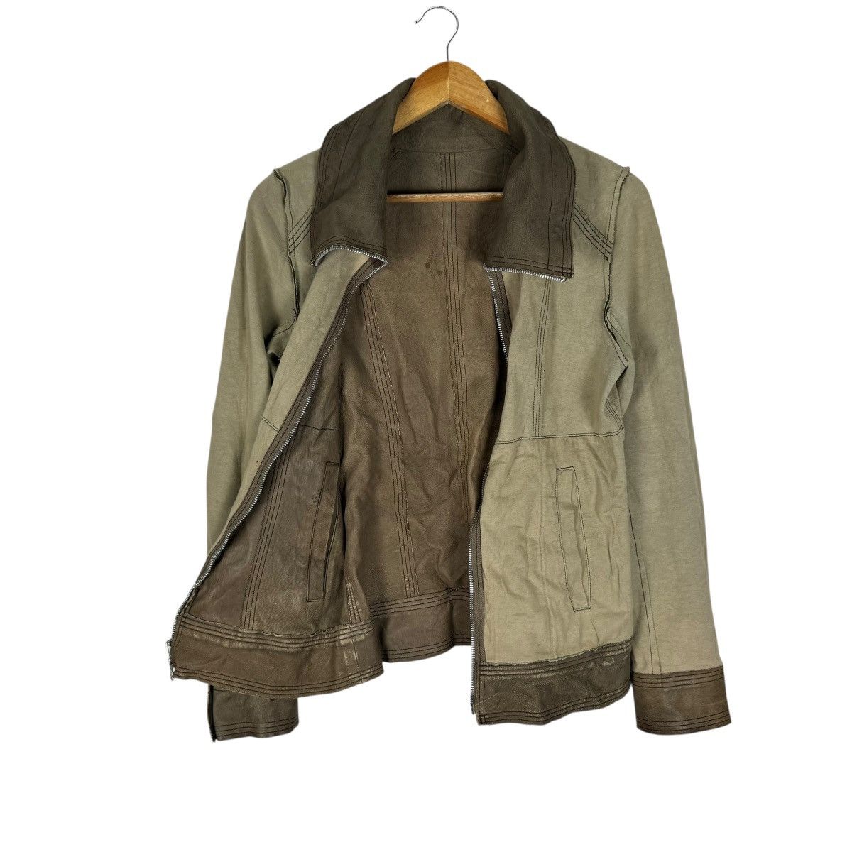 Genuine Leather ☀️ALCALI COWHIDE REVERSIBLE LEATHER JACKET LIKE RICK OWEN Size S / US 4 / IT 40 - 7 Thumbnail