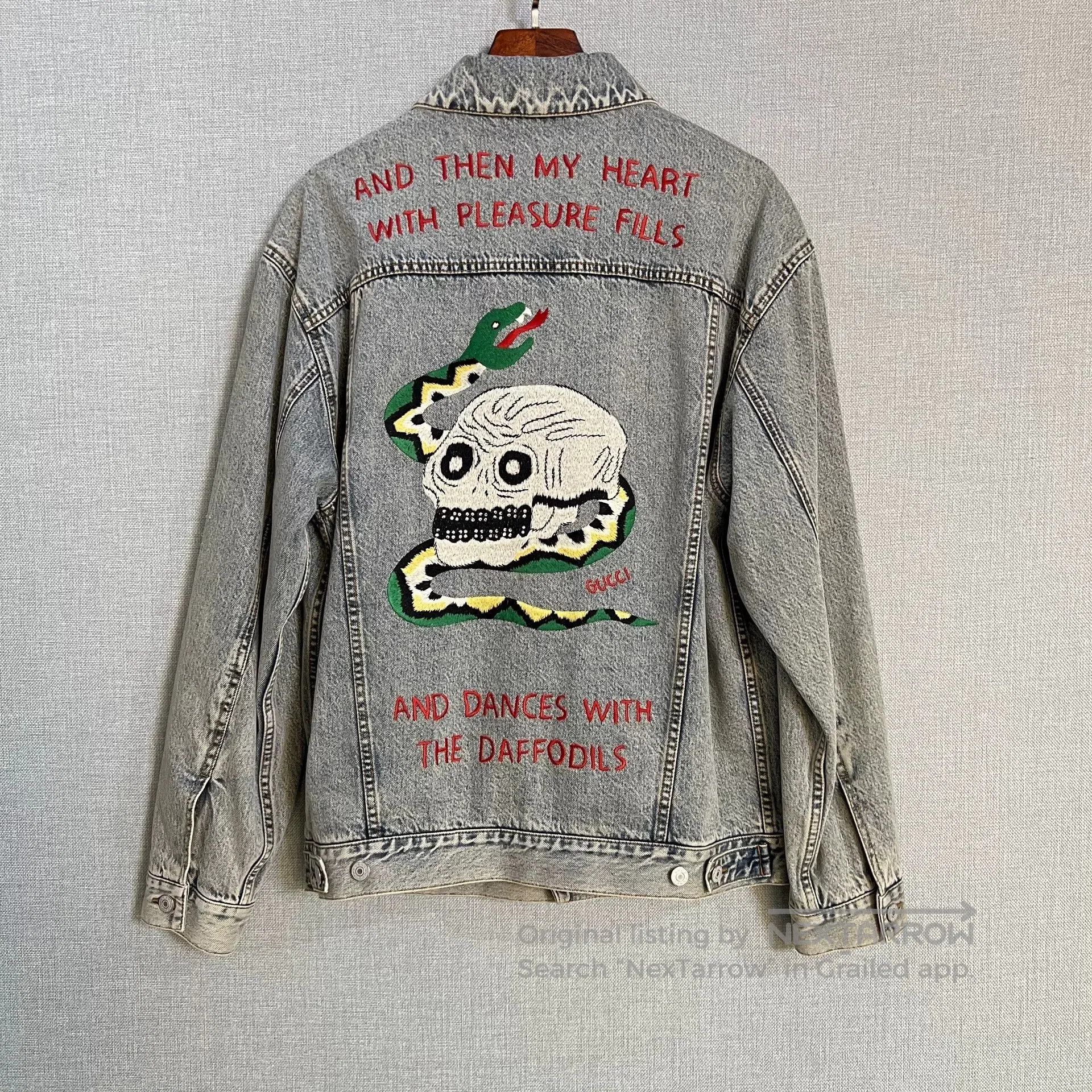 Gucci Gucci Diamond Embroidered Heart Skull Denim Jacket. Size US S / EU 44-46 / 1 - 2 Thumbnail