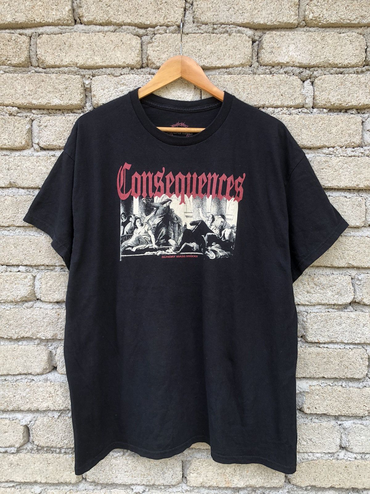 Japanese Brand Streetwear Sunday Mass Consequences Gothic Bones Graphic Tee Size US XL / EU 56 / 4 - 1 Thumbnail