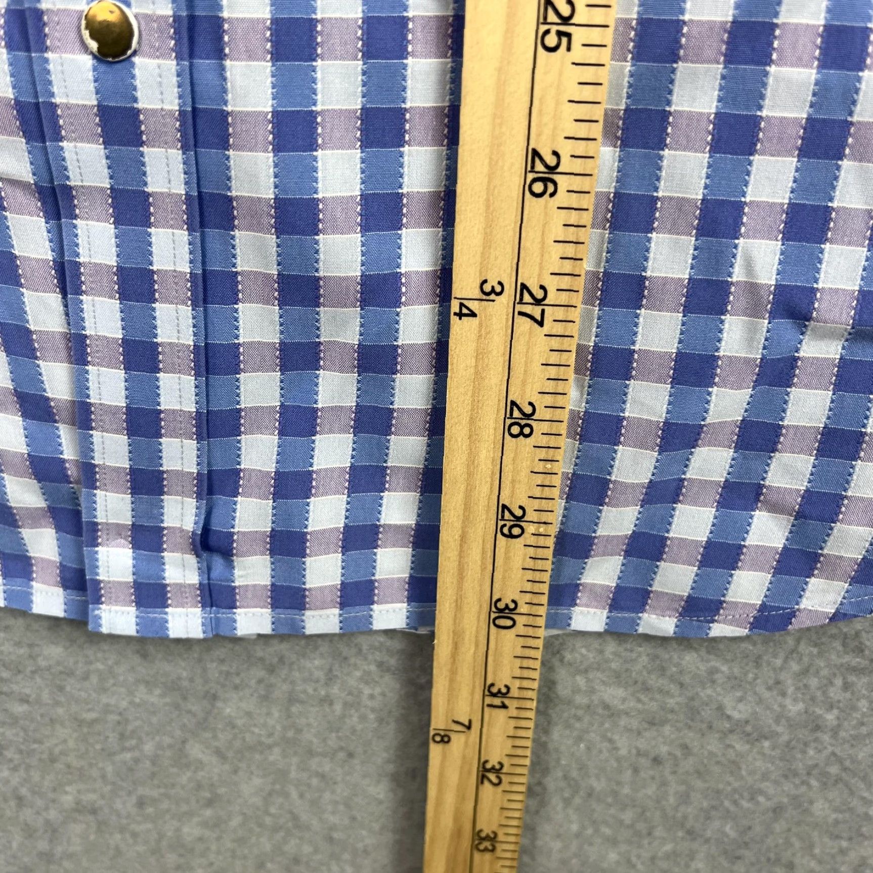 Robert Graham Robert Graham Shirt Mens 16 Blue Gingham Check Long Sleeve Button Front Cotton Dress Shirt Size US L / EU 52-54 / 3 - 3 Thumbnail