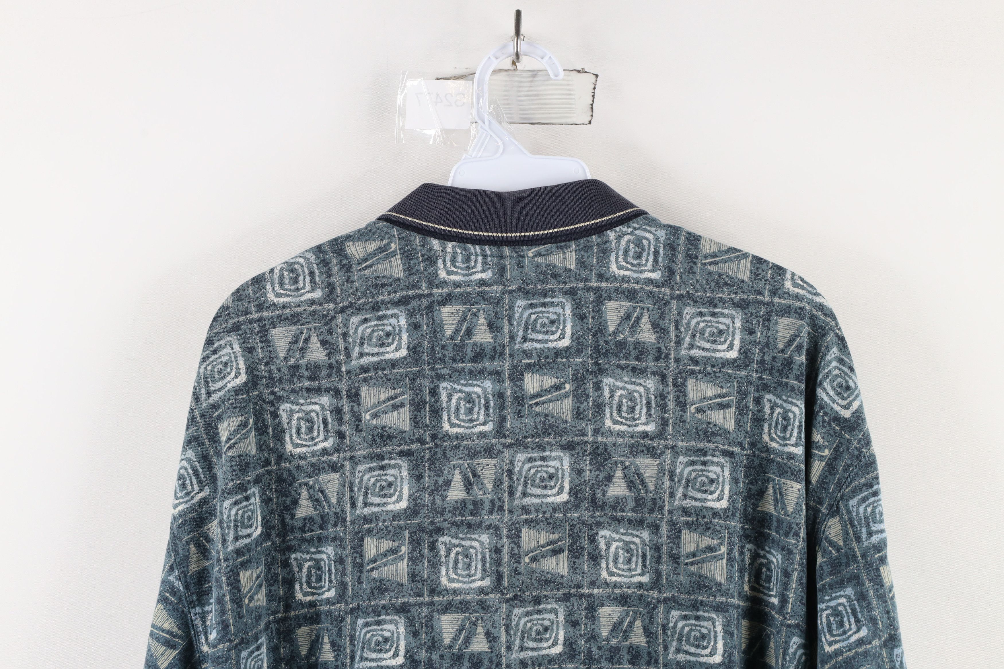Vintage Vintage 90s Streetwear Geometric Collared Polo Shirt Size US XL / EU 56 / 4 - 11 Thumbnail