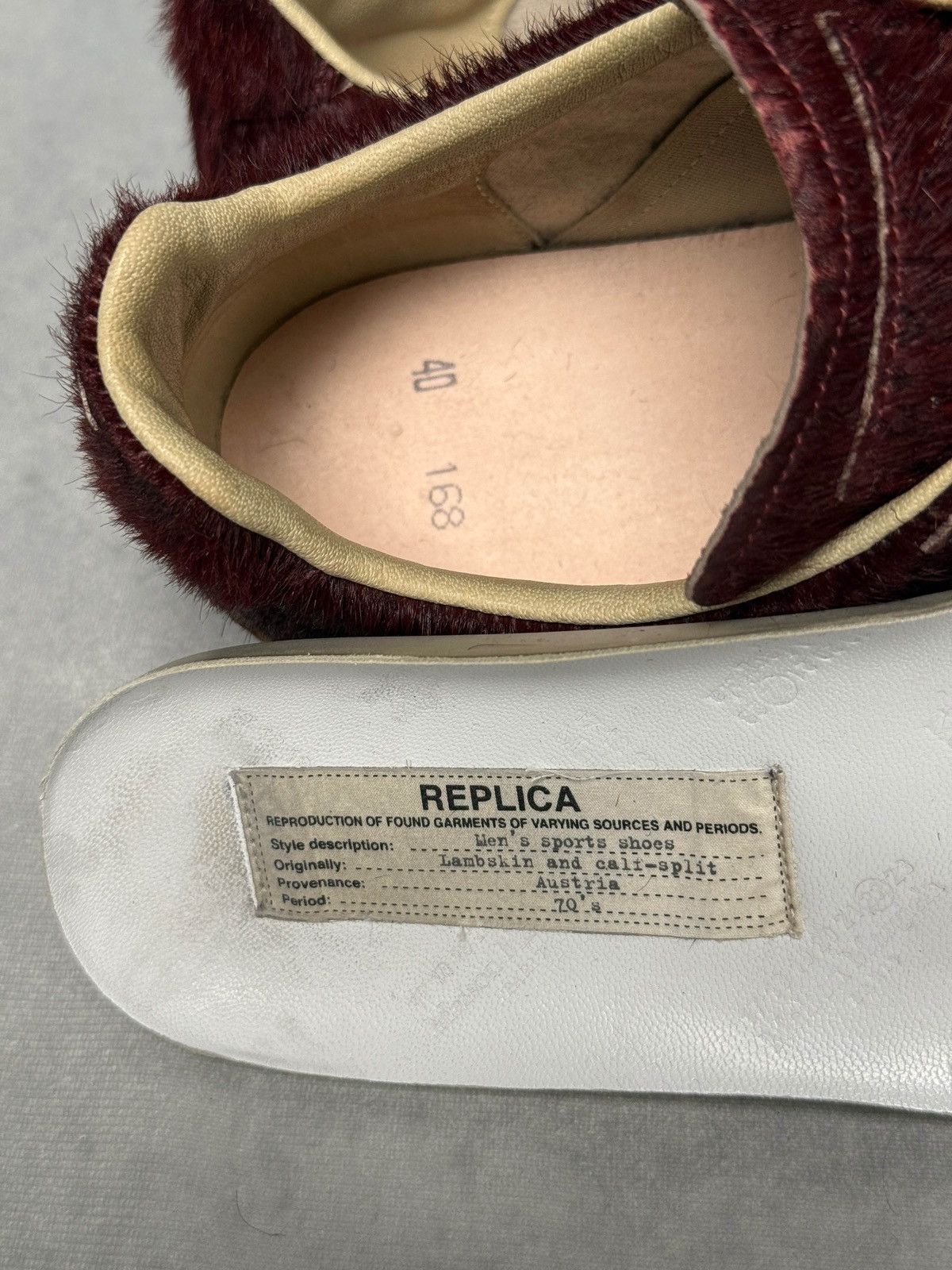 Maison Margiela Maison Margiela Pony Hair GAT Sneaker Burgundy (Sample) Size US 7 / EU 40 - 11 Thumbnail