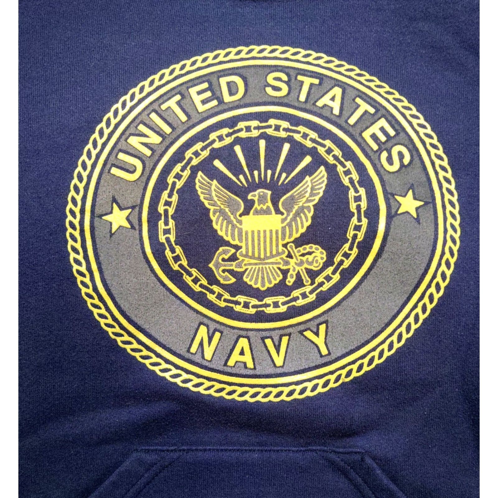 Soffe US Navy Vintage Hoodie Mens L Blue Logo Pullover Sweatshirt Military USA Pullover Hooded Logo Breathable All Seasons 90s Theme Retro Size US L / EU 52-54 / 3 - 5 Thumbnail