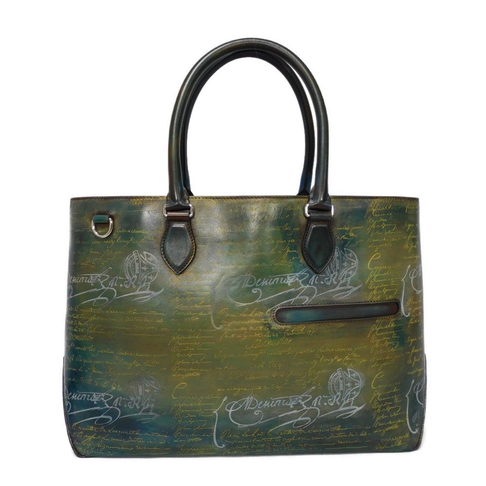 BERLUTI Toujours Silver Scritto Tote Bag