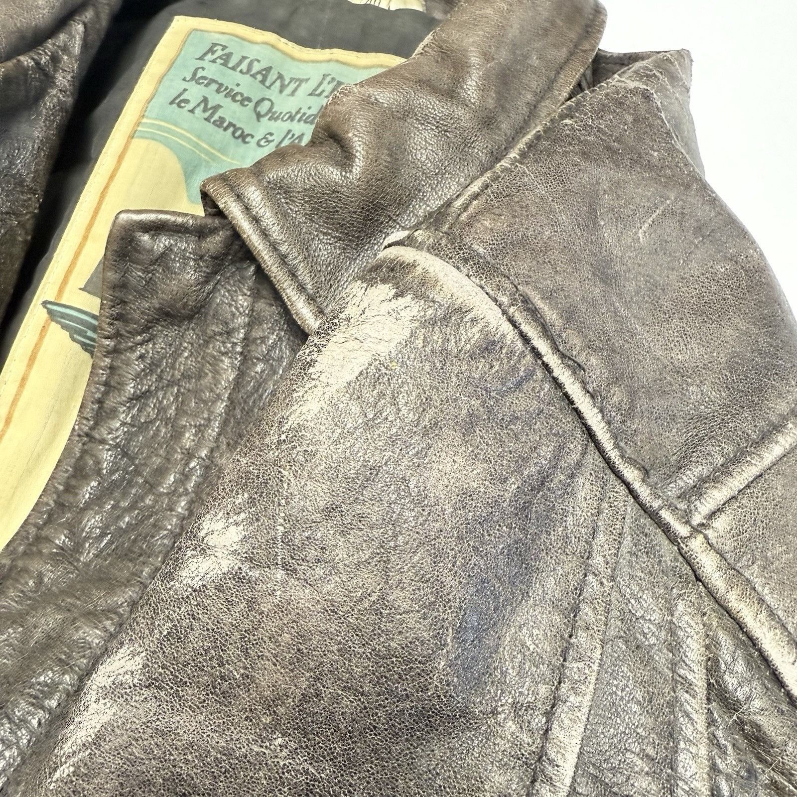 Aeropostale Vintage Aeropostale Jacket Men 40 Brown Leather Flight Compa Size US M / EU 48-50 / 2 - 4 Thumbnail