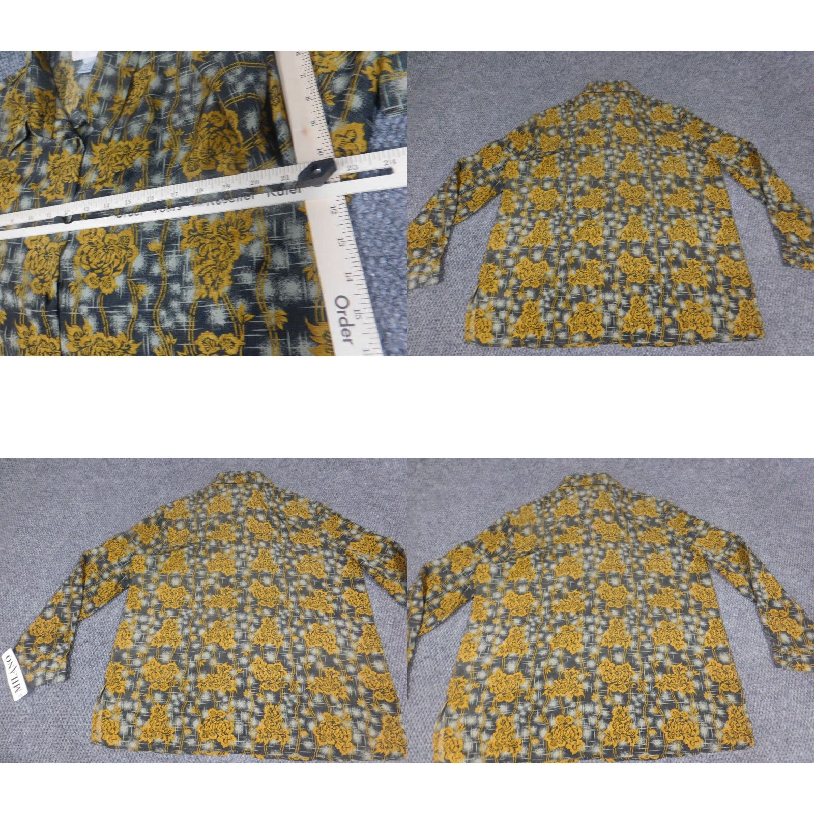 Vintage Milano Womens Button-Up Blouse L Green Floral Casual Long Sleeve Collared Lightweight Polyester Regular Size L / US 10 / IT 46 - 8 Thumbnail