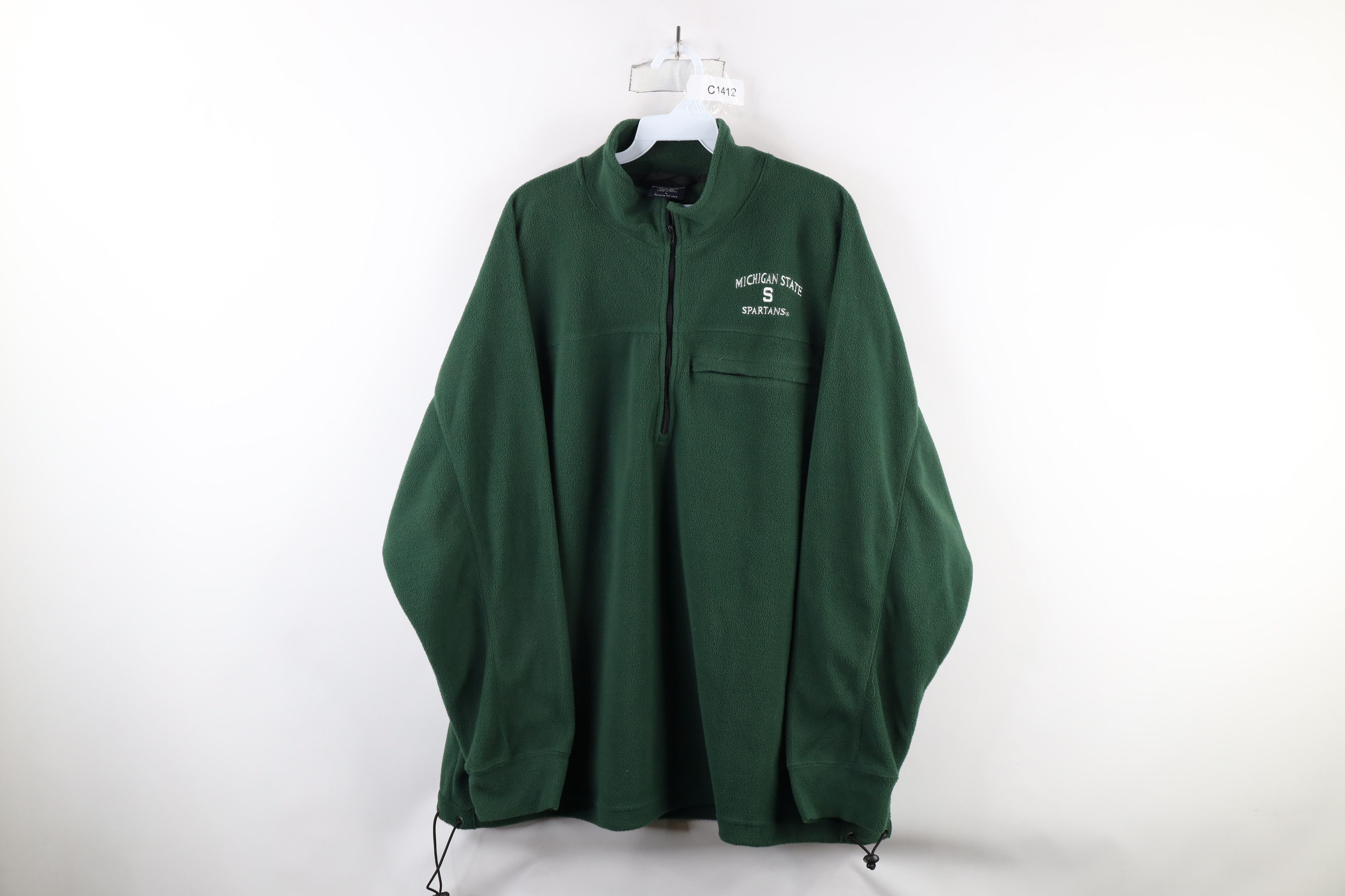 Vintage Vintage 90s Michigan University Half Zip Fleece Sweater Size US L / EU 52-54 / 3 - 1 Thumbnail