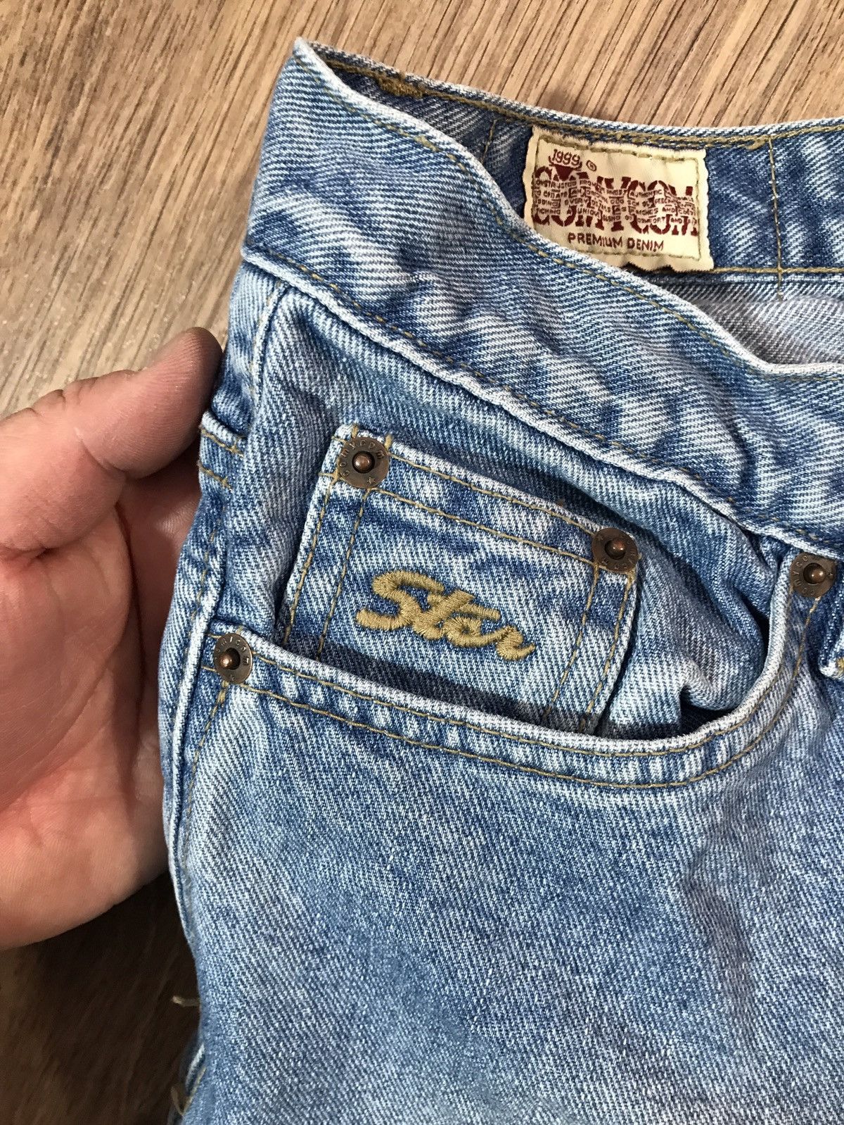 Vintage Vintage Big Flare Denim Pants Jeans Size 29" - 7 Thumbnail