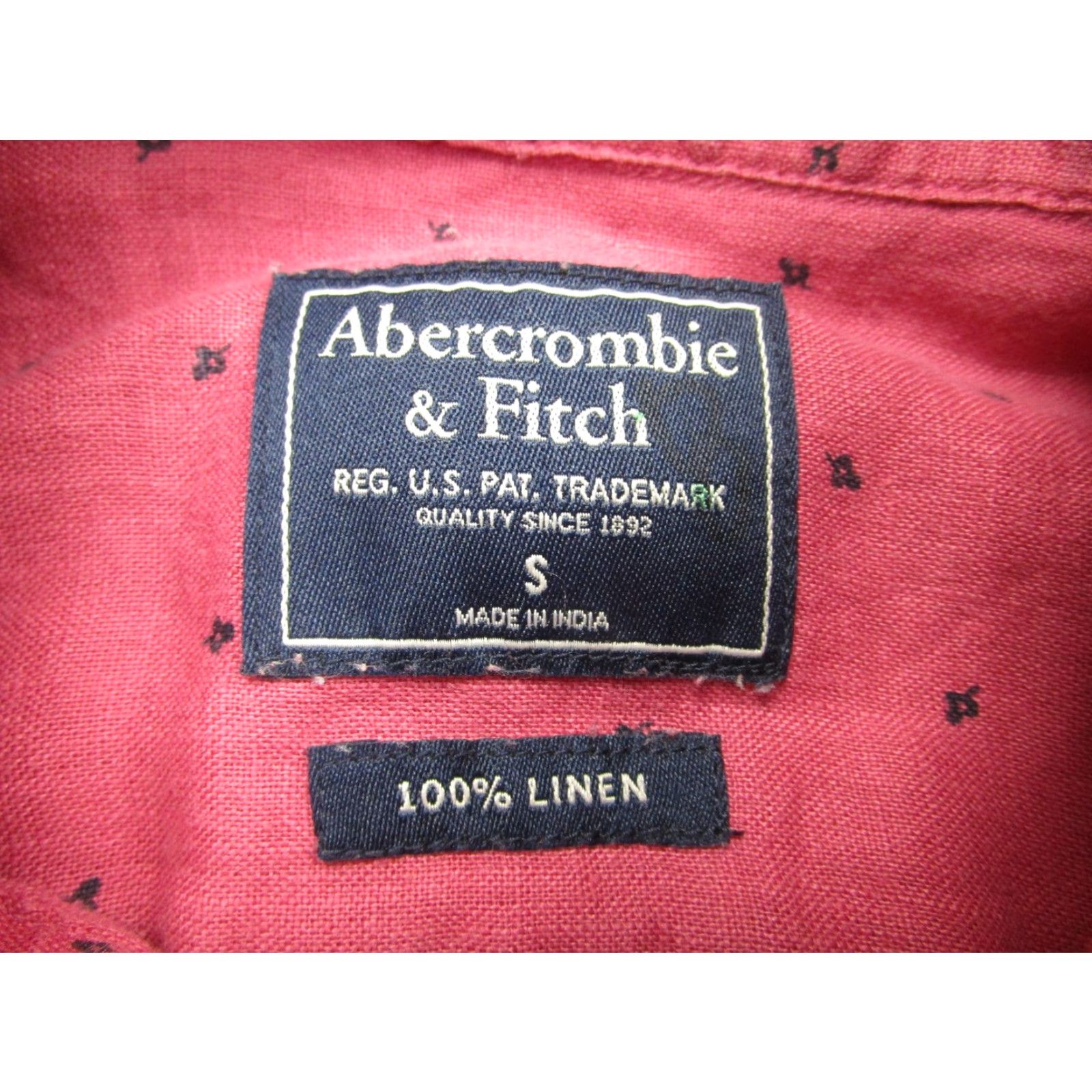 Abercrombie & Fitch Abercrombie & Fitch Shirt Mens Small Pink Linen Long Sleeve Button Front Size US S / EU 44-46 / 1 - 4 Thumbnail