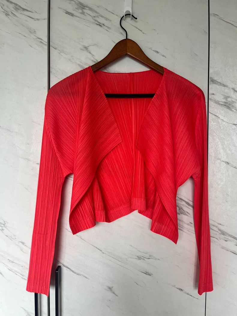 Issey Miyake Issey Miyake size:3 Orange-red pleated jacket Size S / US 4 / IT 40 - 1 Thumbnail