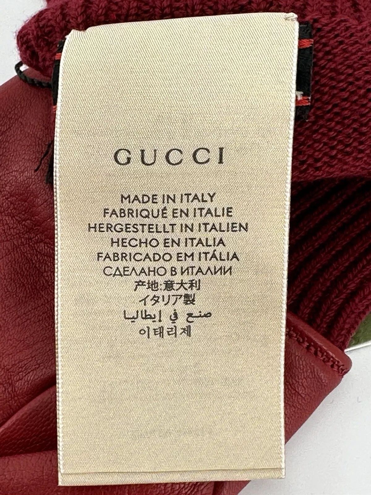 Gucci new Gucci Gloves Men's leather red Size-M-9 Size ONE SIZE - 7 Thumbnail