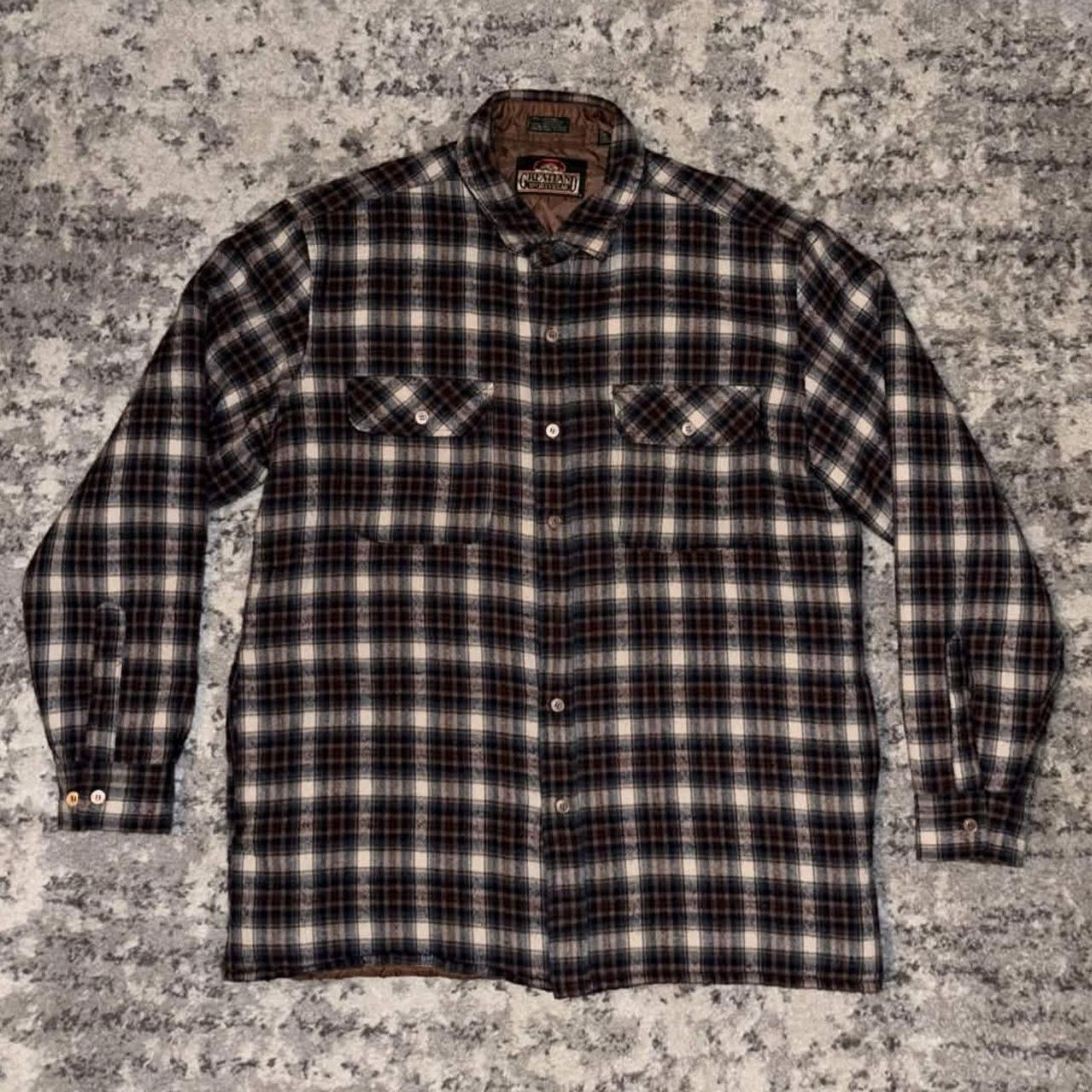 Vintage Greatland Sportswear Insulated Button Up Plaid Wool Shacket Size US L / EU 52-54 / 3 - 1 Thumbnail