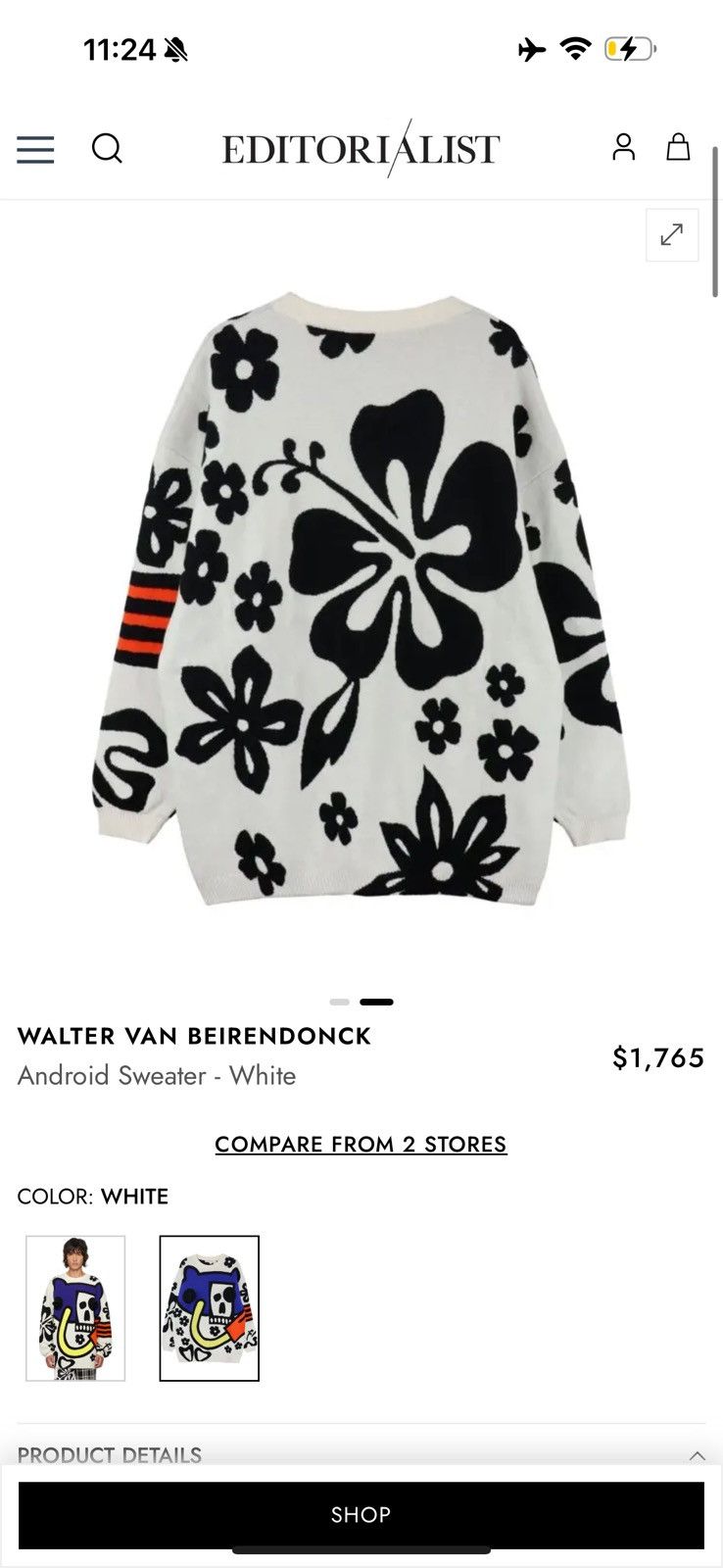 Designer × Walter Van Beirendonck WALTER VAN BEIRENDONCK Android Knit Sweater - Comb. I White Size US L / EU 52-54 / 3 - 5 Thumbnail