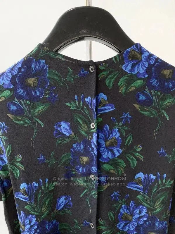 Miu Miu Miu Miu Black Floral Chiffon T-shirt . Size S / US 4 / IT 40 - 4 Thumbnail