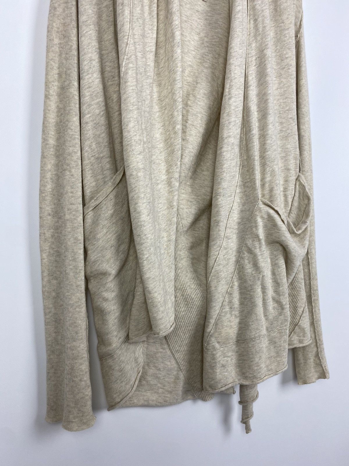 Allsaints Allsaints Cerulean Oatmeal Cotton Asymmetric Cardigan Size L / US 10 / IT 46 - 6 Thumbnail