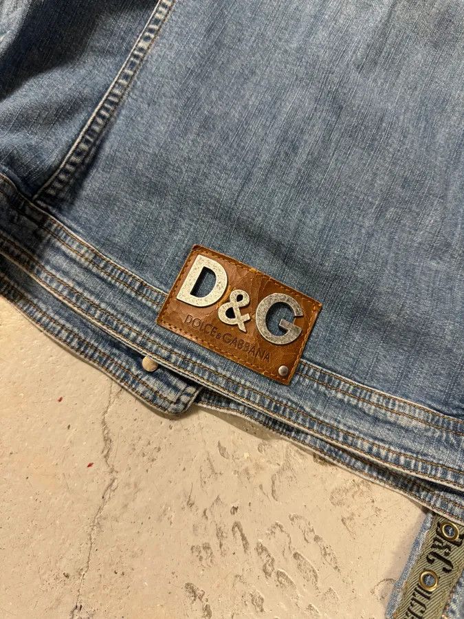 Designer × Dolce & Gabbana × Vintage SS2004 Dolce & Gabbana Military Bondage Denim Jacket Size M / US 6-8 / IT 42-44 - 4 Thumbnail