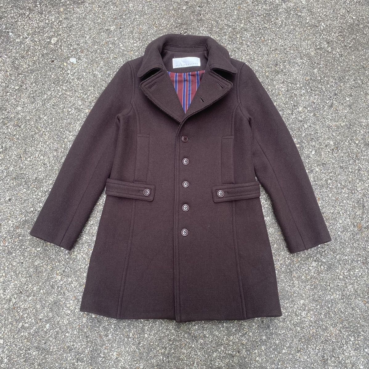 Issey Miyake × Japanese Brand Sunao Kuwahara by Issey Miyake Wool Coat Dark Brown Size US M / EU 48-50 / 2 - 1 Thumbnail