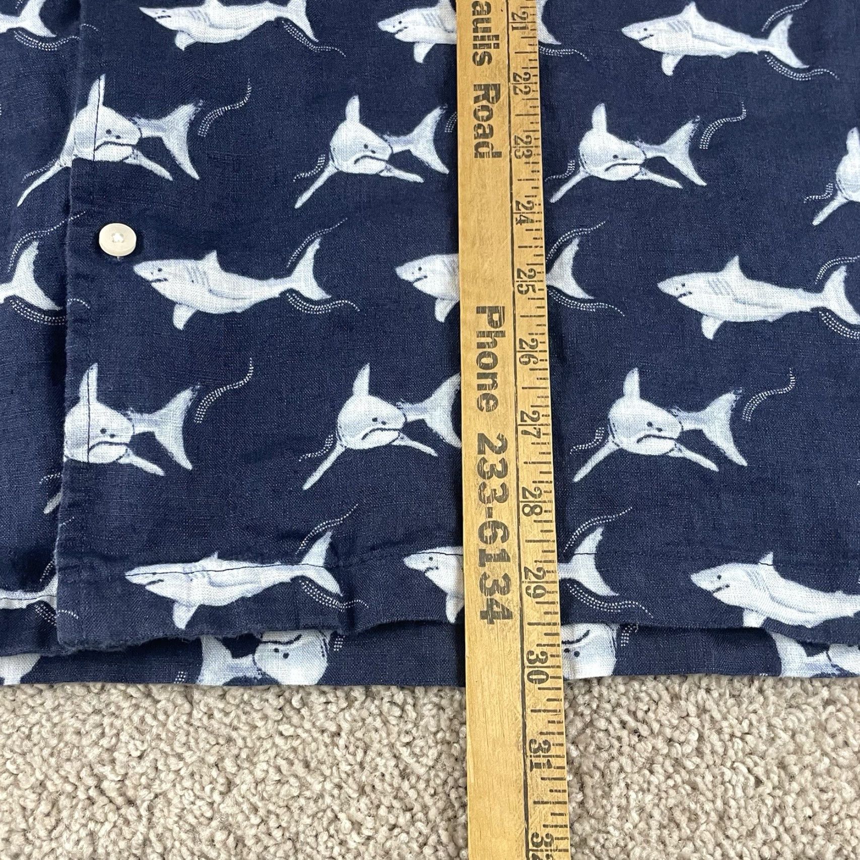 UNTUCKit UNTUCKit x David Hart Shirt Men 2XL Blue Linen Lobster Shark Camp Loop Collar Button-Up Casual Size US XXL / EU 58 / 5 - 5 Thumbnail