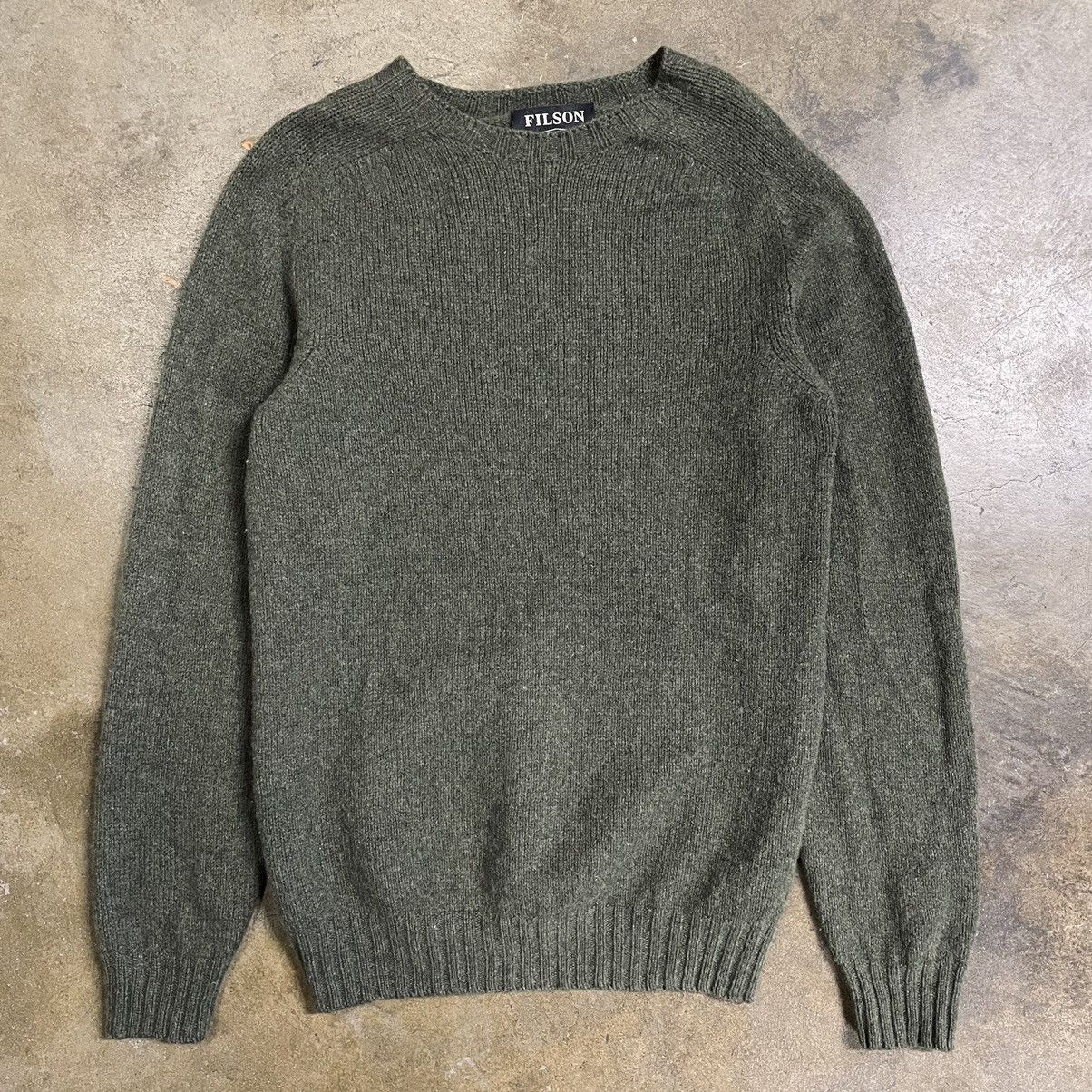 Image of Filson Seattle Wool Knit Sweater in Green, Men's (Size Small)