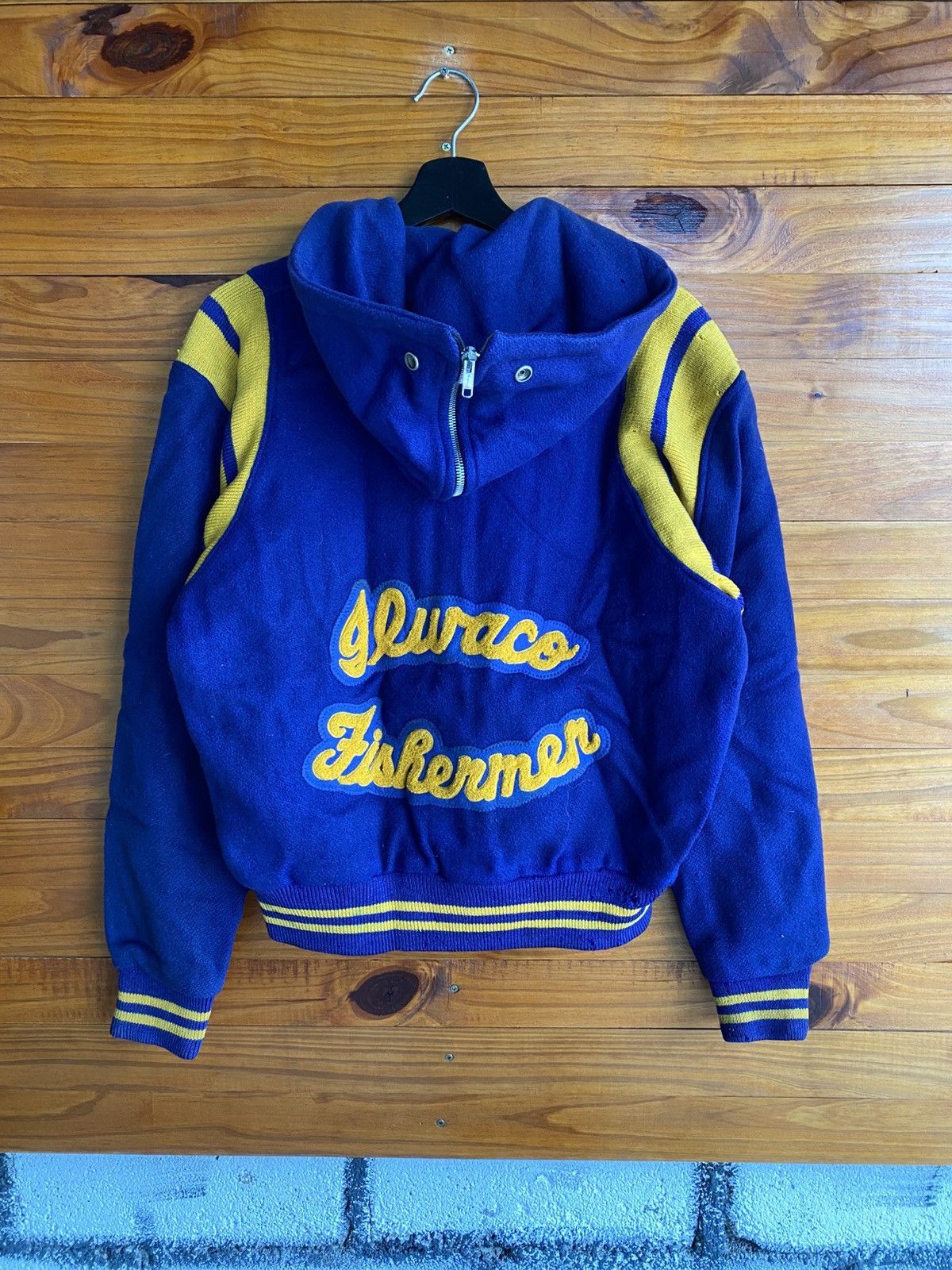 Vintage Vintage Nelson’s Varsity Jacket “Alicia” Blue Yellow Wool Size US S / EU 44-46 / 1 - 13 Thumbnail