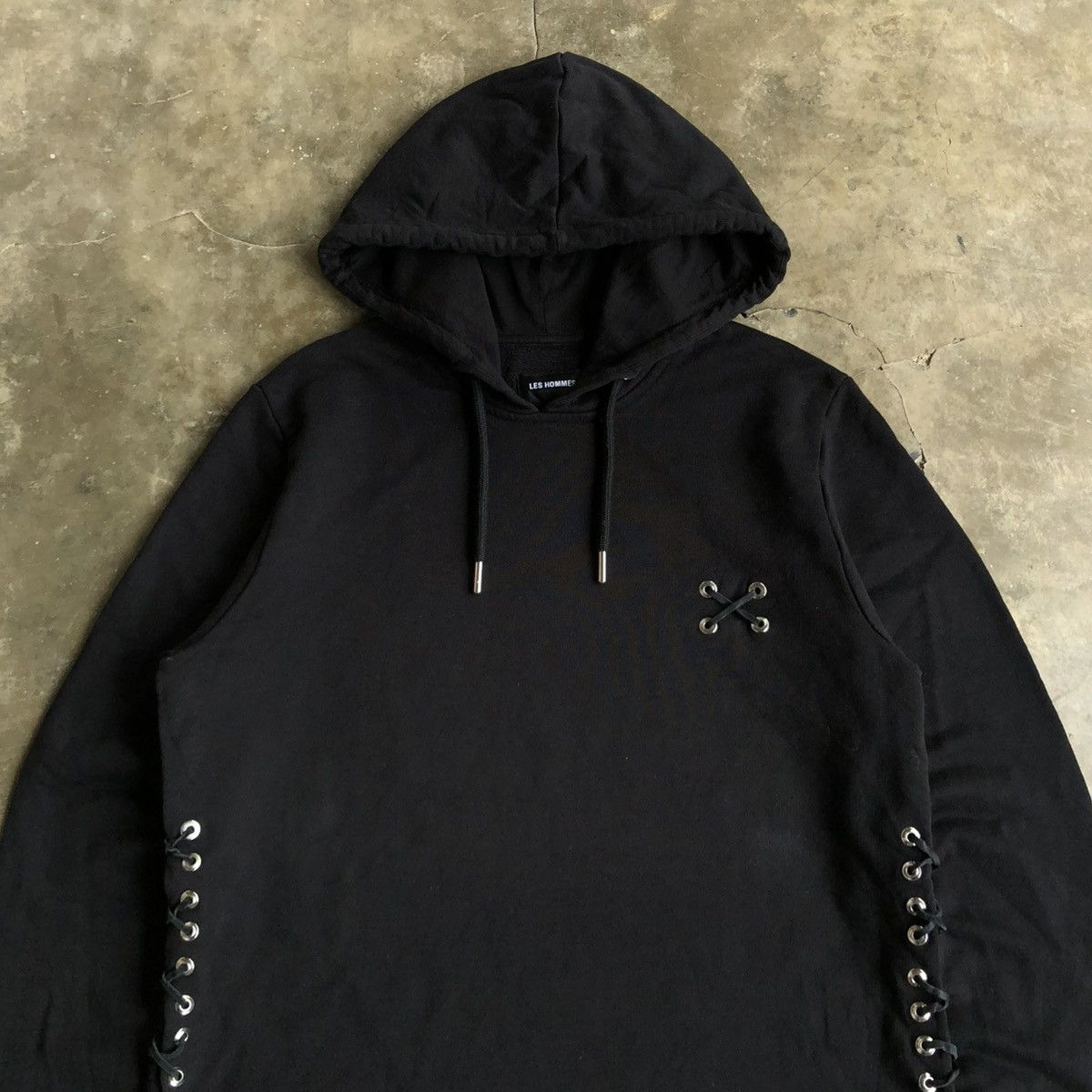 20471120 2000s Les Hommes Grunge Gothic Punk Style Hoodie Black Size US L / EU 52-54 / 3 - 2 Thumbnail