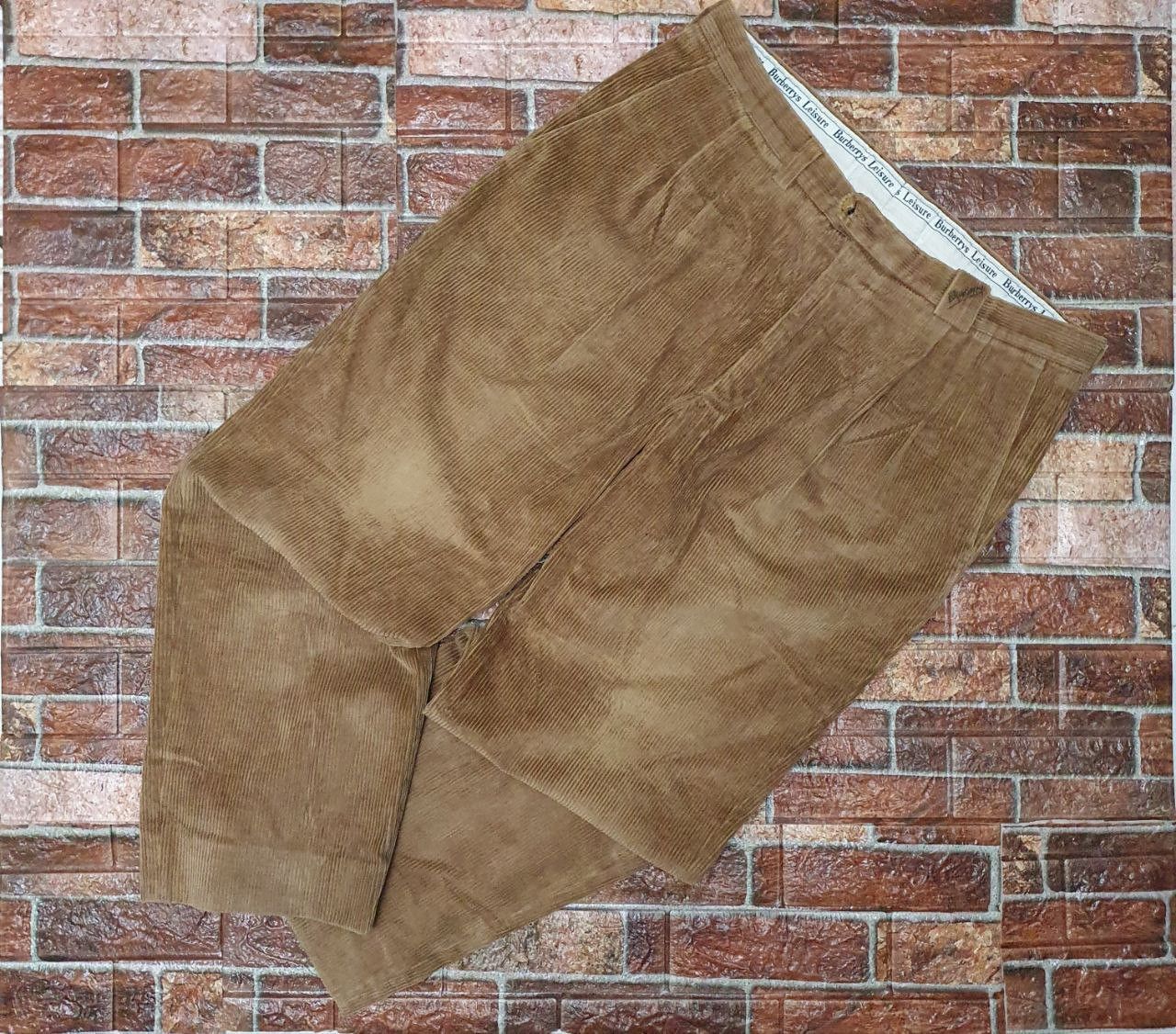 BURBERRY Corduroy Pants Beige 80s Vintage Trousers A7285