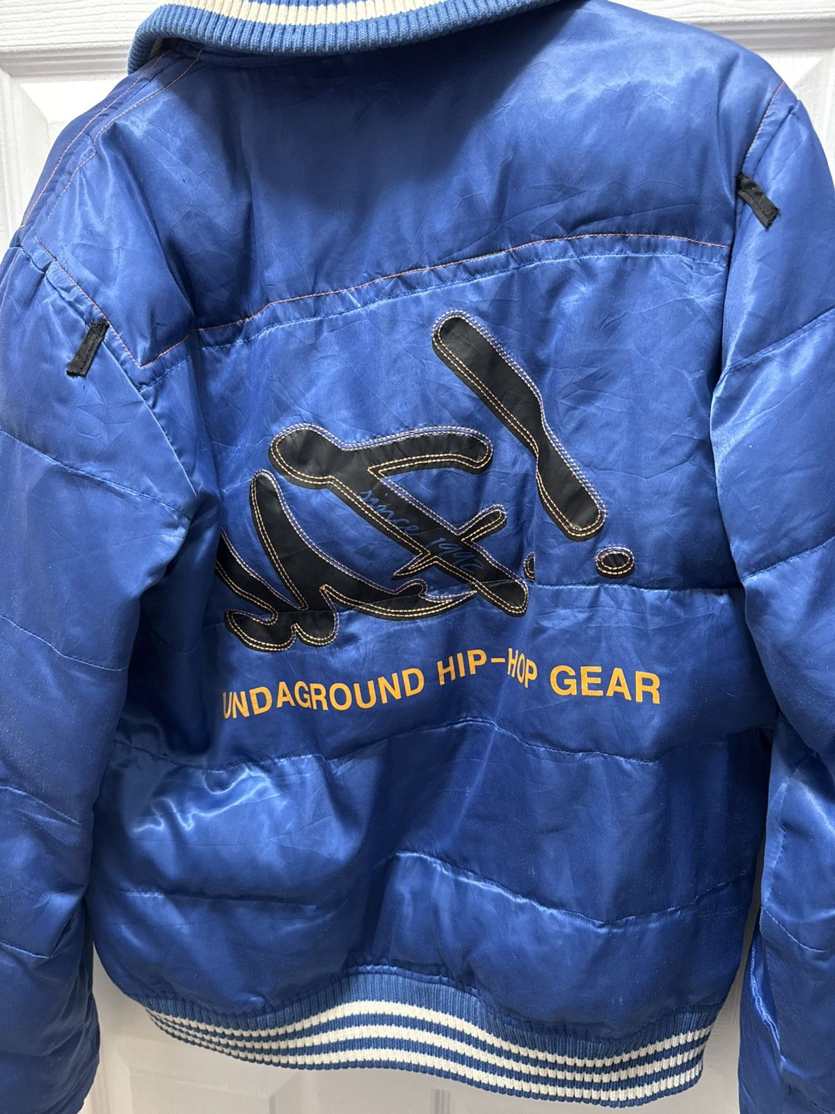 Japanese Brand Majah Flavah Underground Hip-Hop Puffer Jacket Vintage RARE Size US L / EU 52-54 / 3 - 3 Thumbnail