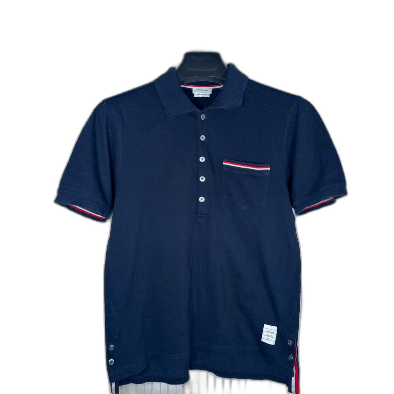 Thom Browne Thom Browne Navy Pocket Polo Shirt Size US S / EU 44-46 / 1 - 1 Thumbnail