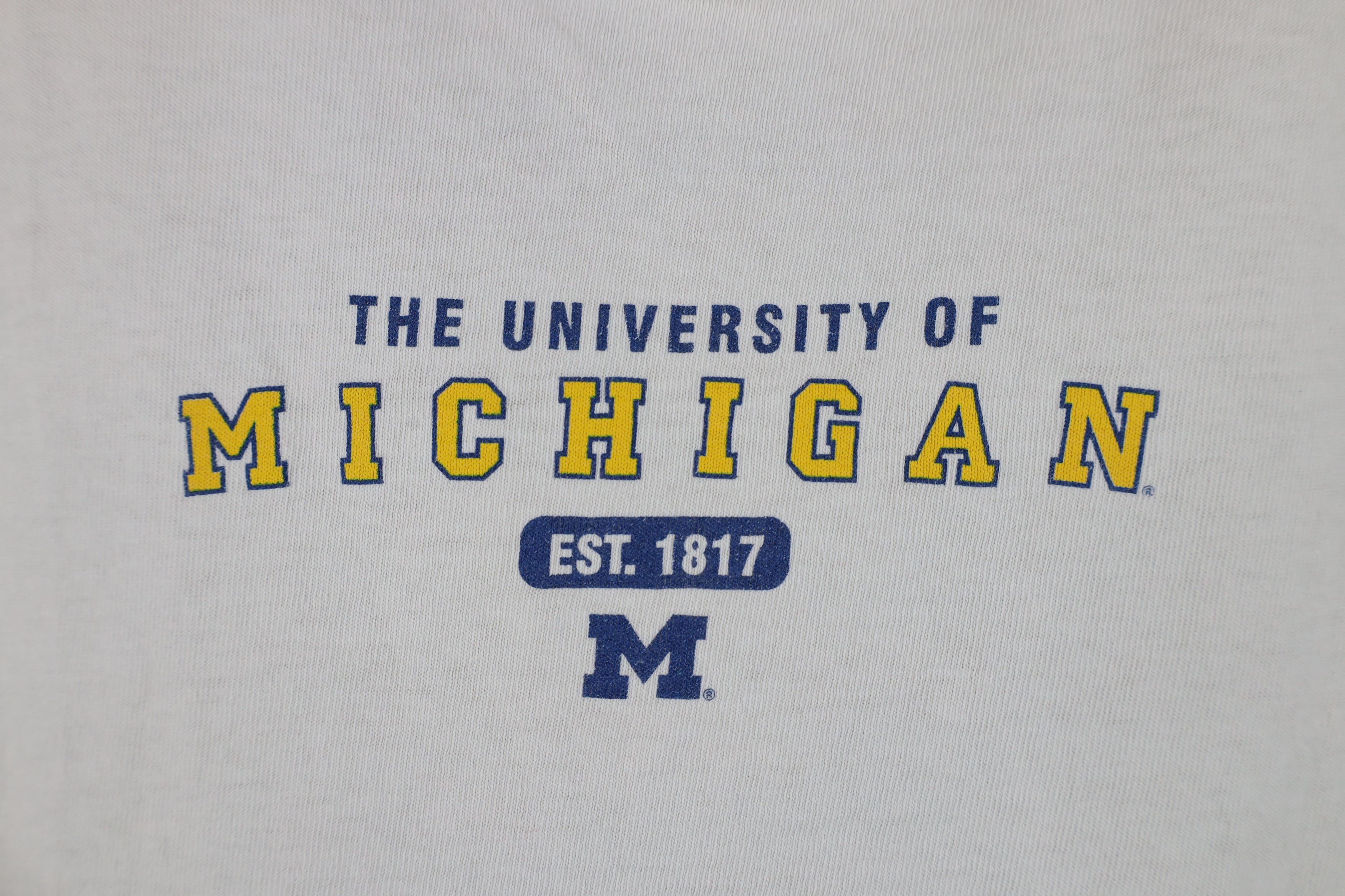 Vintage Vintage 90s University of Michigan Long Sleeve T-Shirt White Size US L / EU 52-54 / 3 - 4 Thumbnail