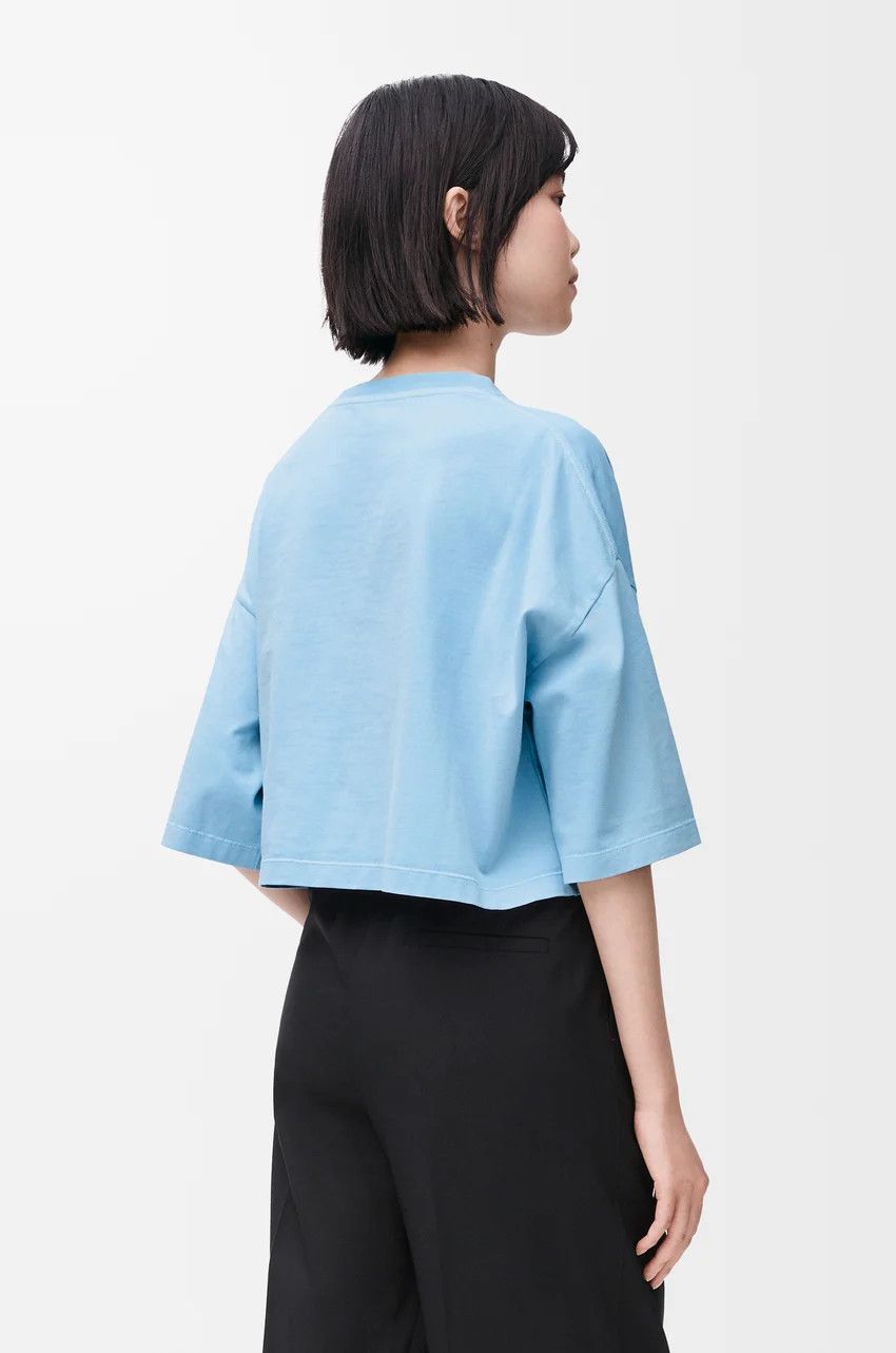 Loewe o1loc1c0525 Cropped T-Shirt in Light Blue Size XS / US 0-2 / IT 36-38 - 4 Thumbnail