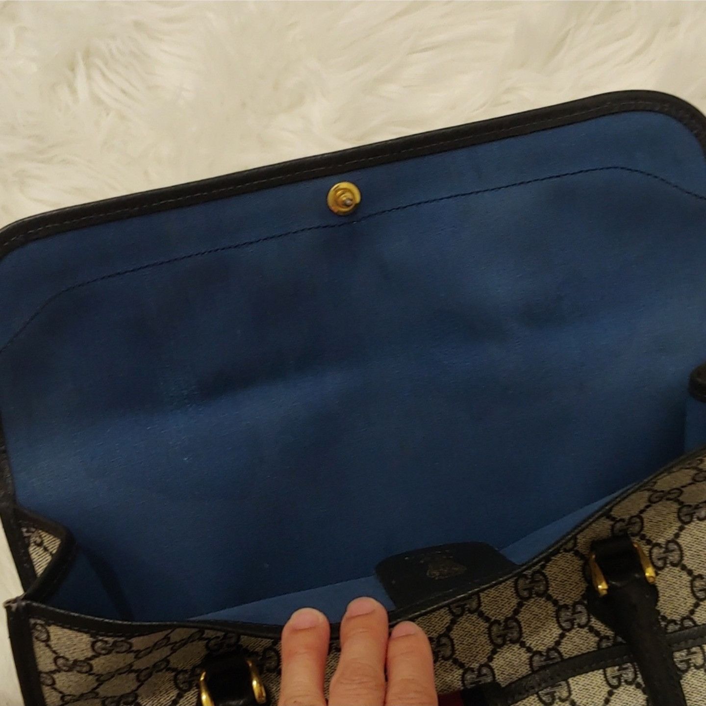 Gucci Vintage Gucci GG Monogram Supreme Sherry Web Ophidia Clutch Size ONE SIZE - 9 Thumbnail