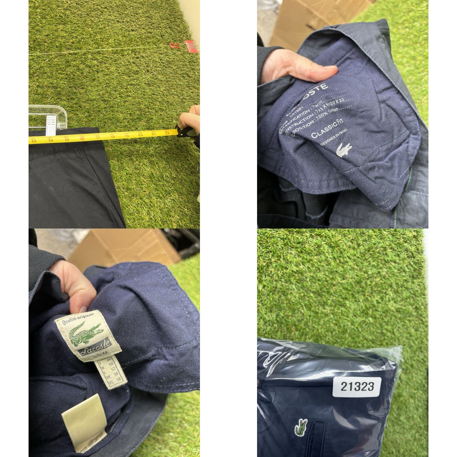 Lacoste Lacoste Slim Pants Mens 34 Blue Cotton Blend Dress Pants Mid Rise 34x33 Slim Fit Logo Preppy Size US 34 / EU 50 - 8 Thumbnail