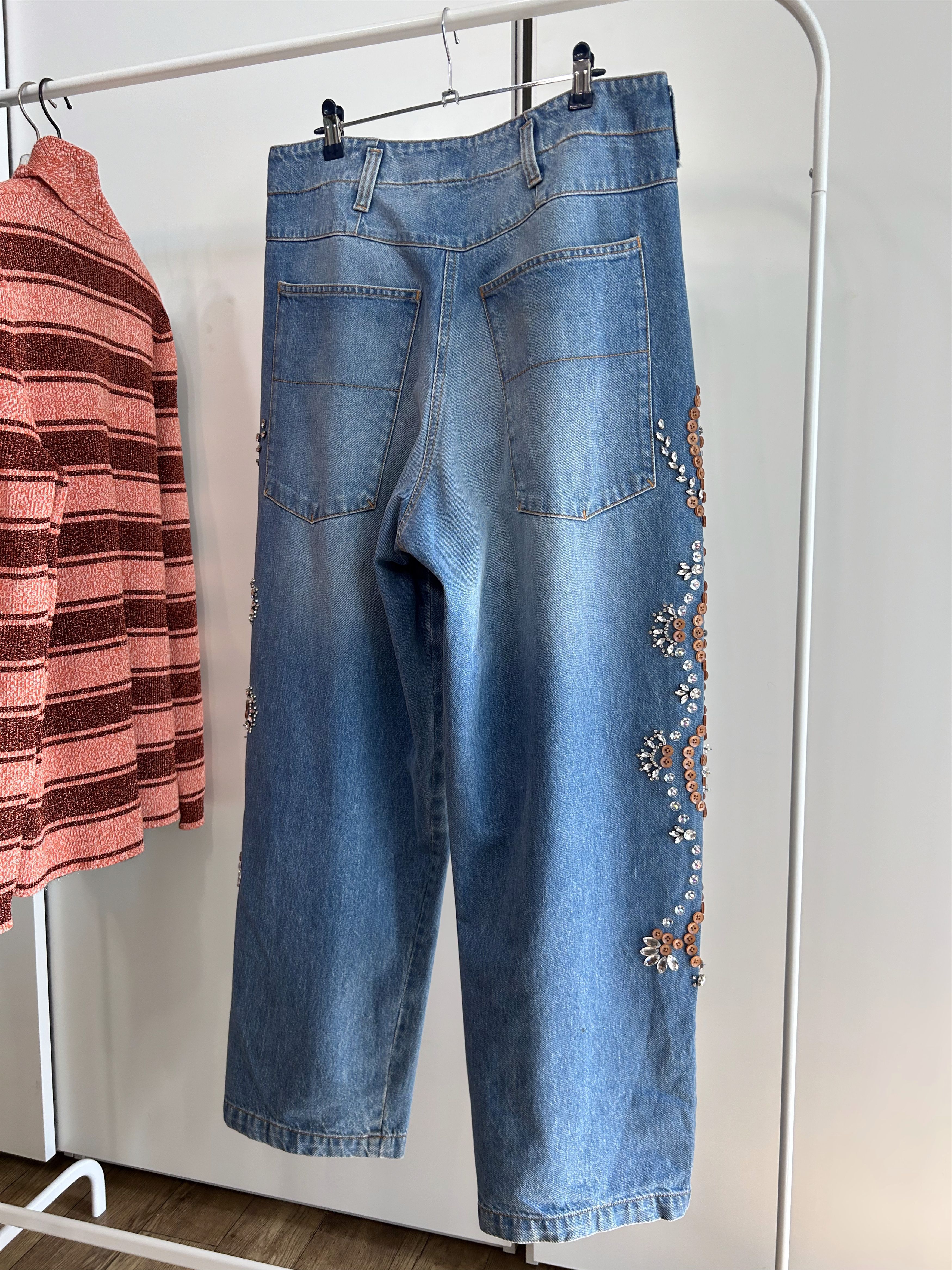 Blluemade BLUEMARBLE Beaded Embellished Denim Pants Size US 31 - 7 Thumbnail