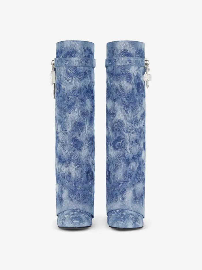 Givenchy o1lv12m0526 Shark Lock Boots in Blue Size US 7 / IT 37 - 4 Thumbnail