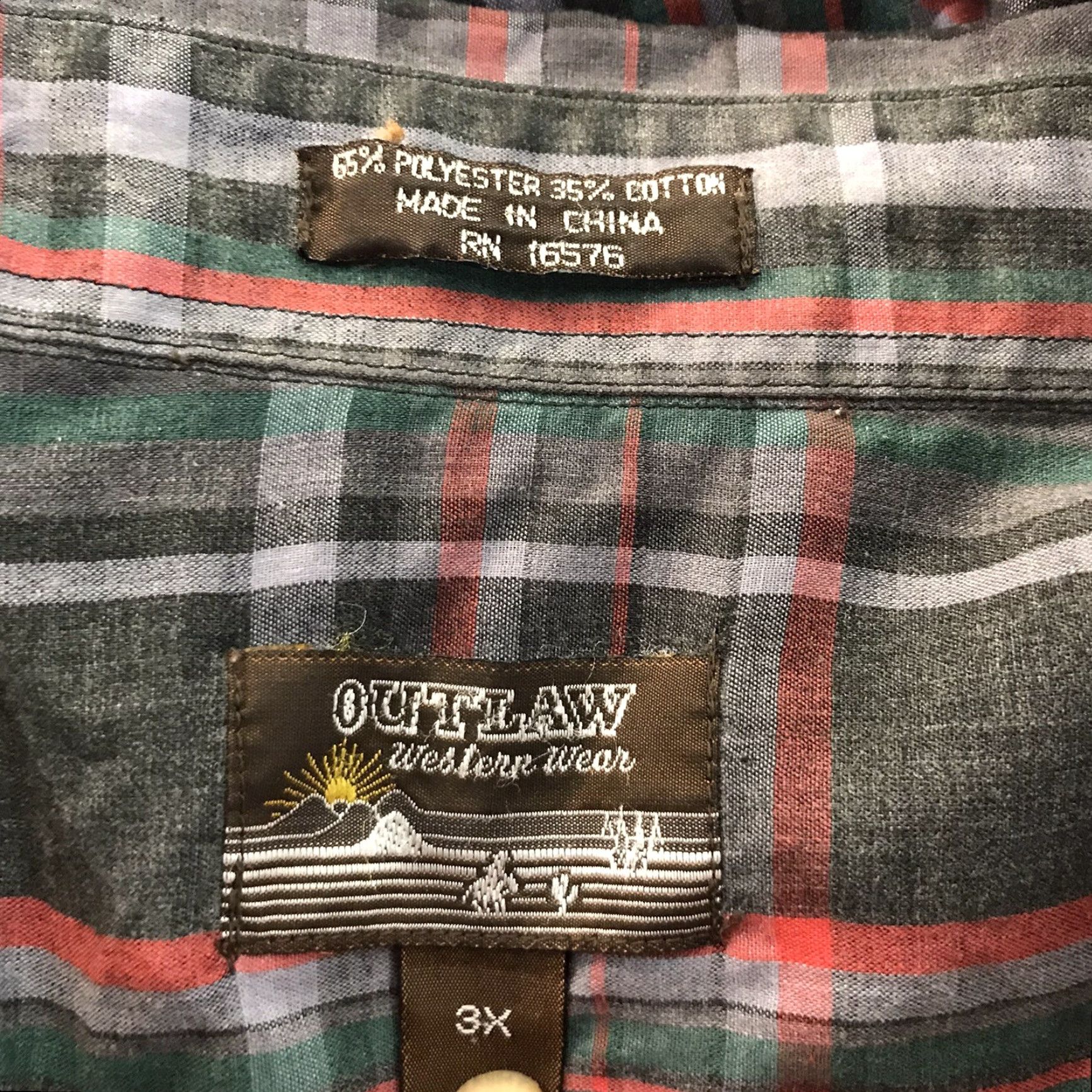 Vintage Outlaw Western Wear Shirt Multi-Plaid Pearl Snap Shirt Womens Size 3X Collared Button-Up Country of Origin China Size XXL / US 16-18 / IT 52-54 - 5 Thumbnail