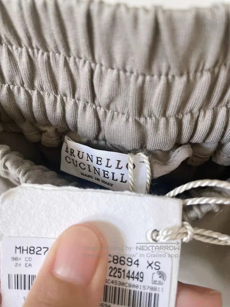 Brunello Cucinelli Brunello Cucinelli Beige Cotton Sweatpants. Size US 38 / EU 54 - 7 Thumbnail