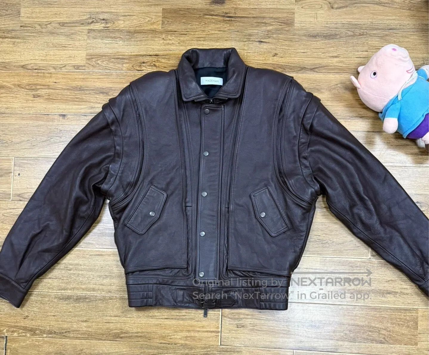 Ma+ Removable Sleeve Black Leather Jacket. Size US M / EU 48-50 / 2 - 1 Thumbnail