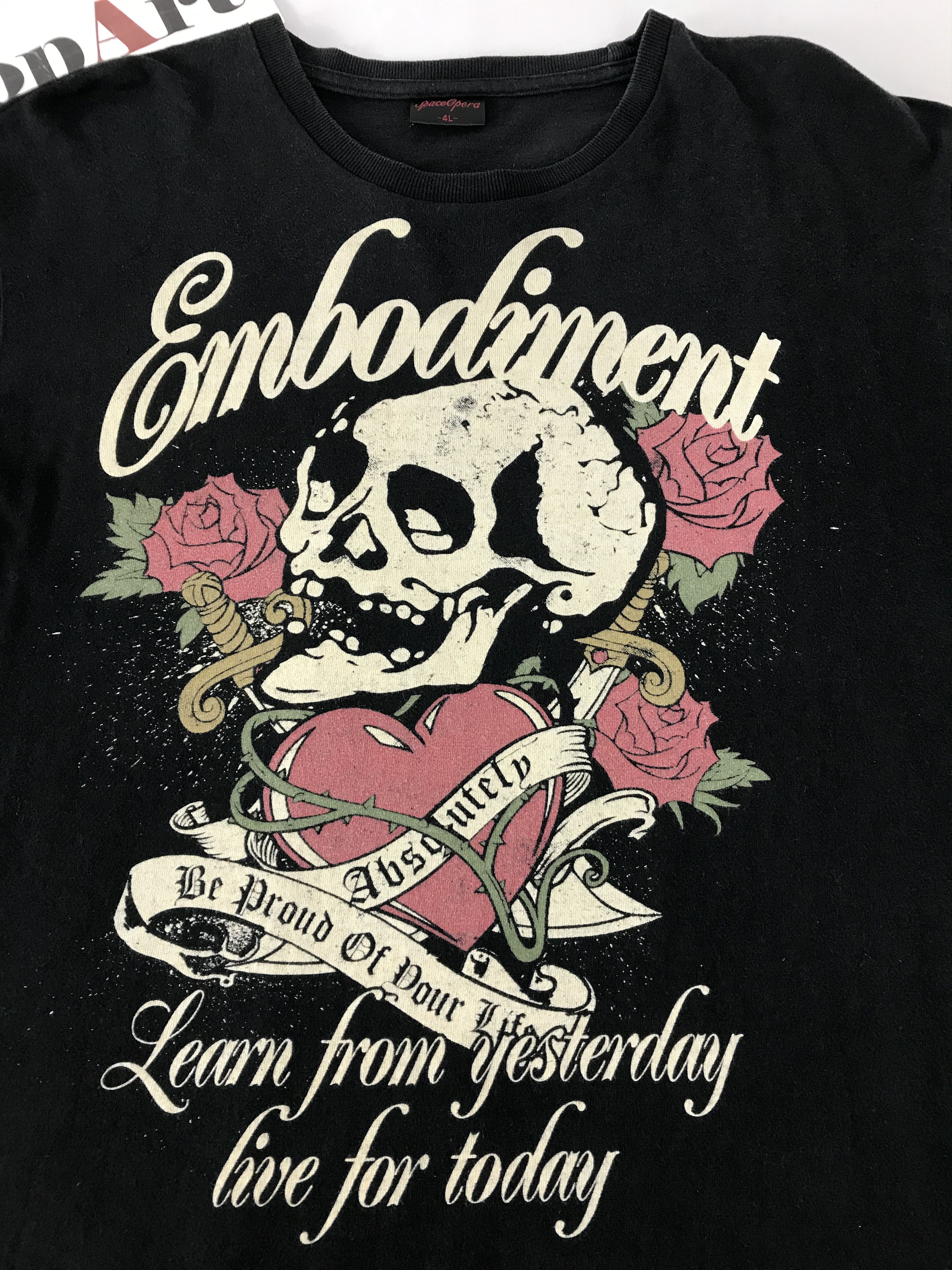 Japanese Brand Vintage Space Opera Embodiment Big Logo Skull Long Sleeve Size US L / EU 52-54 / 3 - 4 Thumbnail